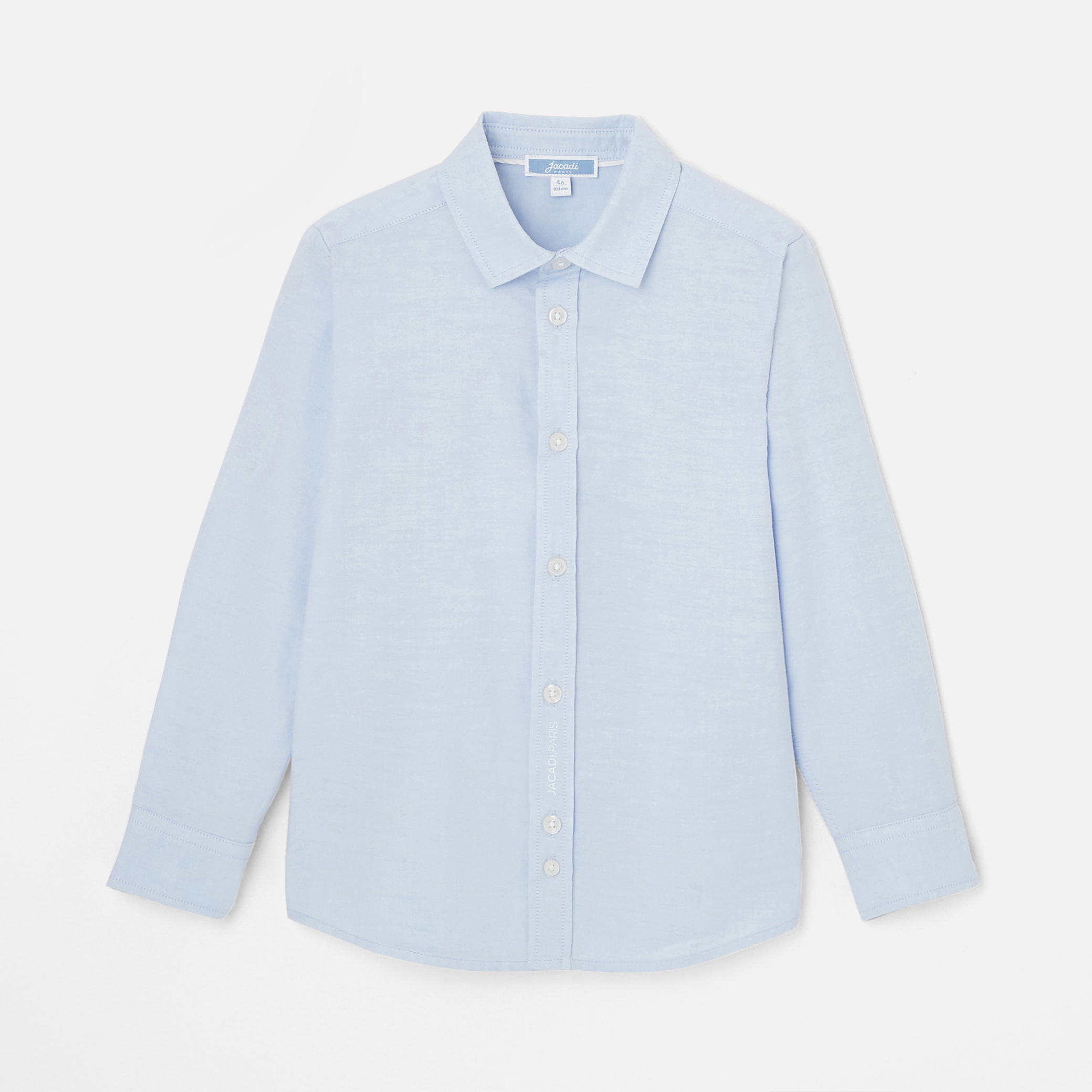 Jacadi - Camisa para menino em algodão Oxford - Azul/branco - Os Essentiels da estação