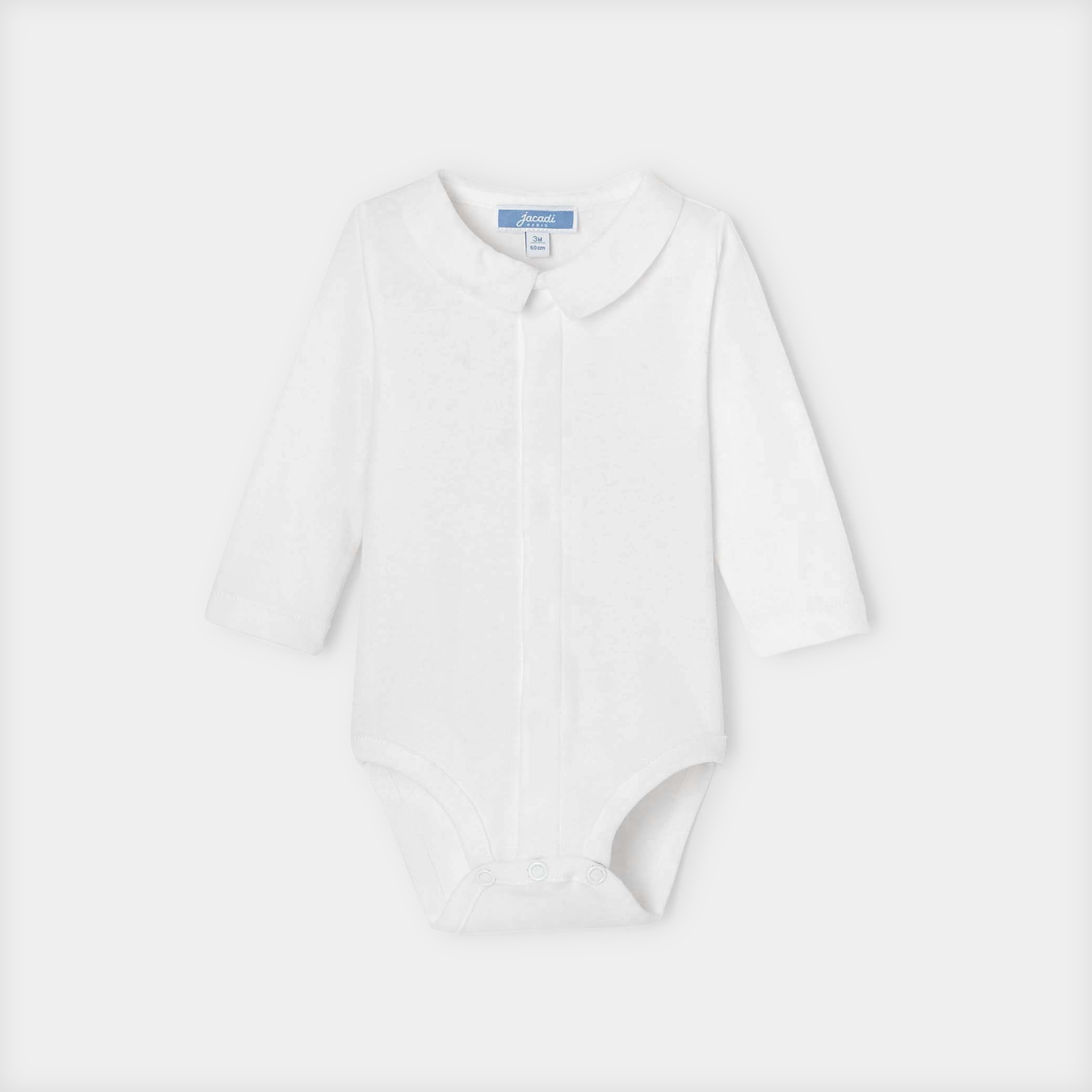 Jacadi - Body com mangas compridas para bebé menino - BRANCO JACADI - Presente de nascimento ideal