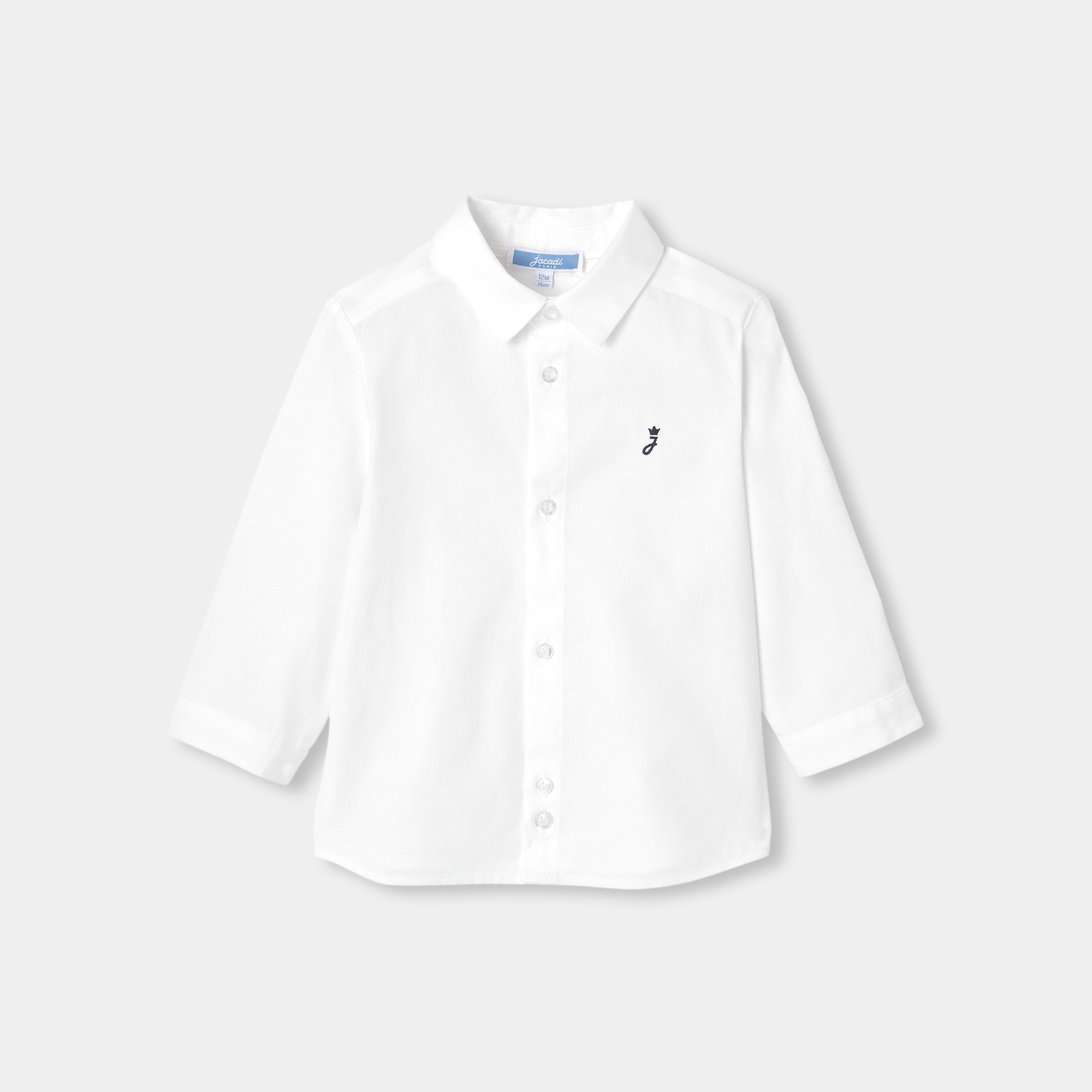 Jacadi - Camisa bebé menino em algodão Oxford - BRANCO JACADI