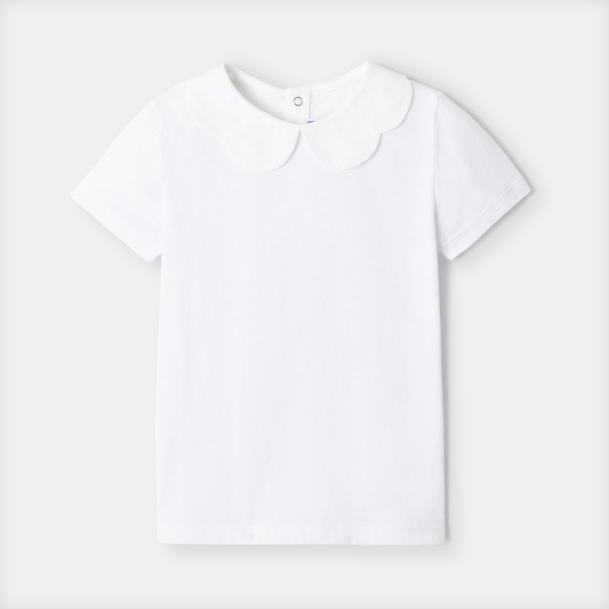 Jacadi - Polo com gola com festões para menina - Branco Jacadi - Os Essentiels da estação