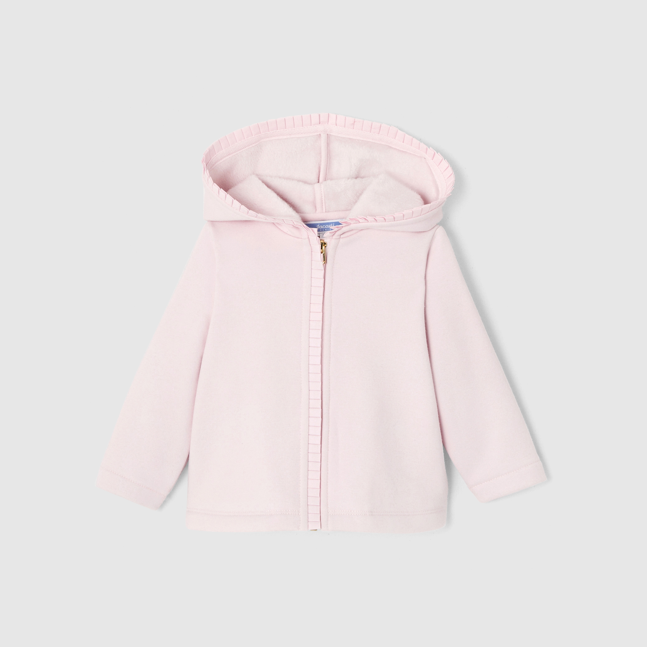 Jacadi - Sweat com fecho de correr bebé menina - ROSA EM PÓ JACADI