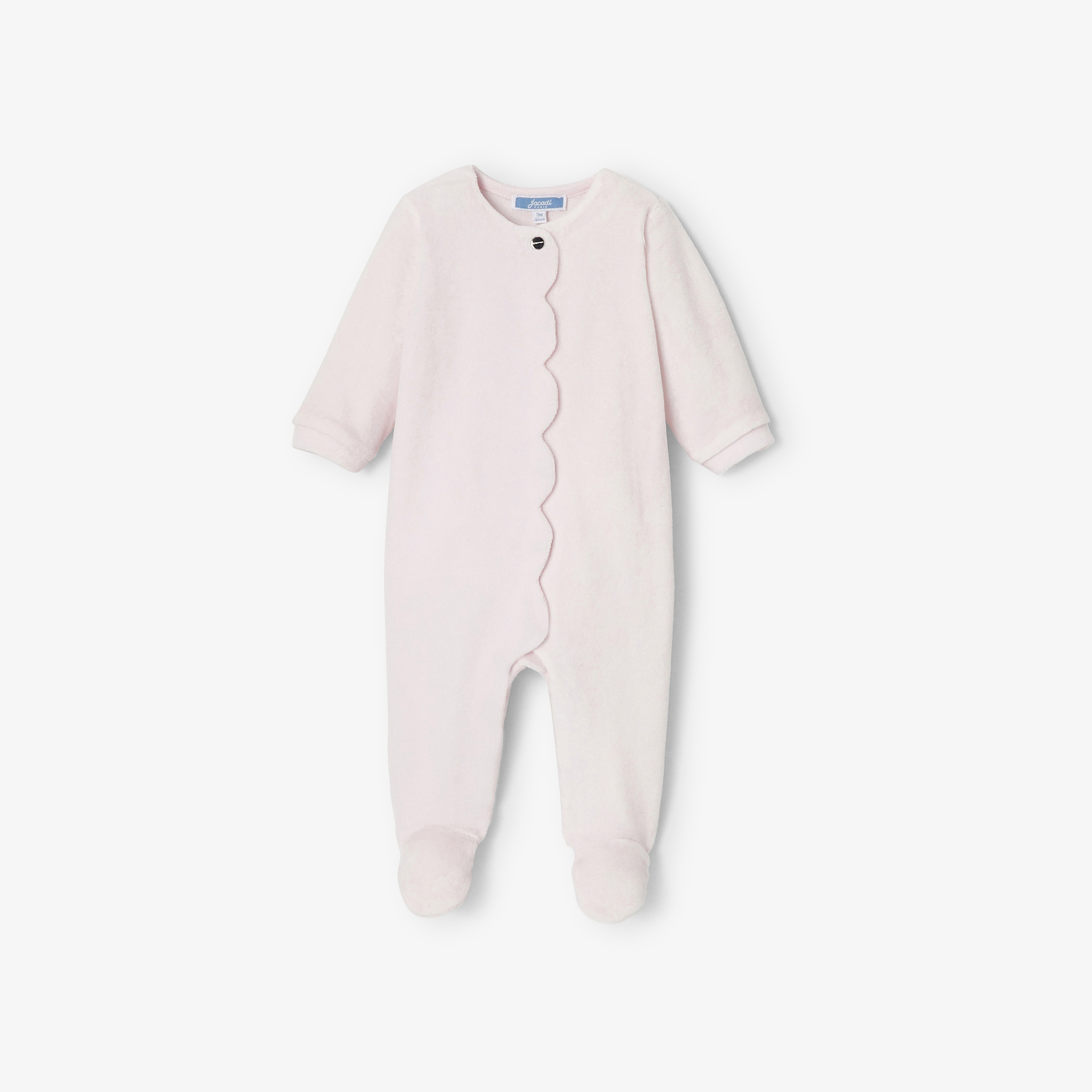 Jacadi - Pijama bebé menina em veludo de felpo - ROSA PÁLIDO JACADI - Presente de nascimento ideal