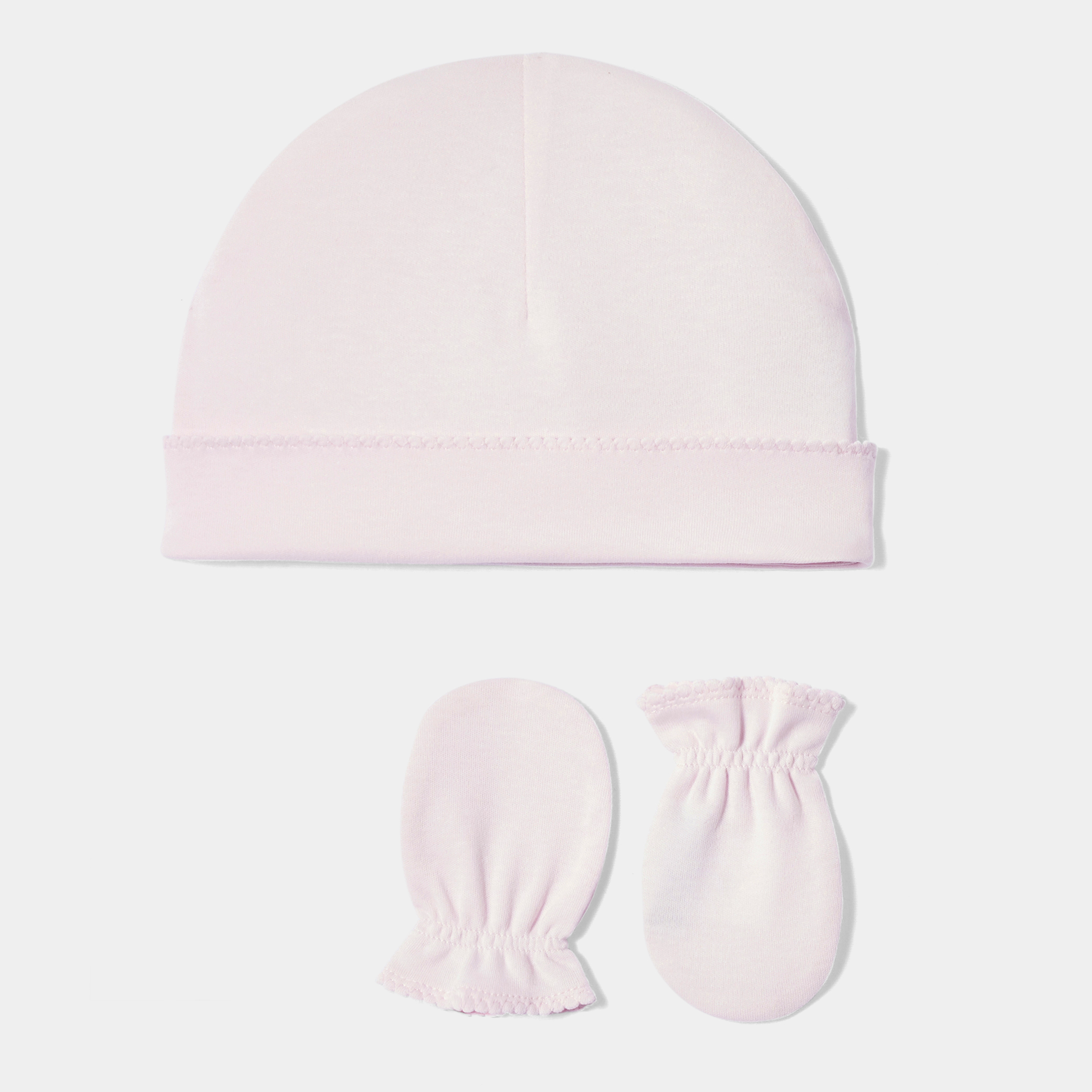 Jacadi - Conjunto gorro e luvas para recém-nascido - ROSA PÁLIDO JACADI - Presente de nascimento ideal