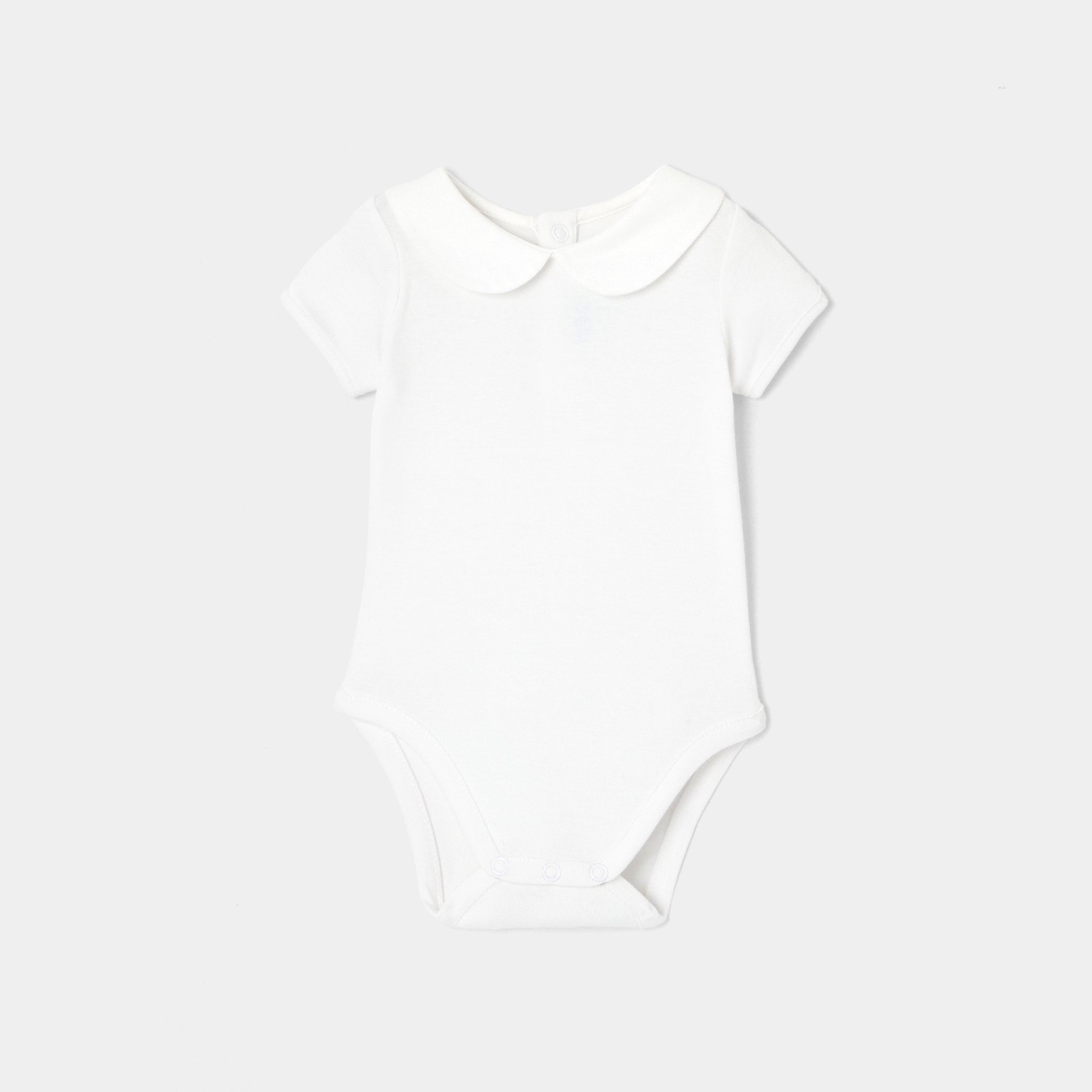 Jacadi - Body bebé menina manga curta - BRANCO JACADI - Presente de nascimento ideal