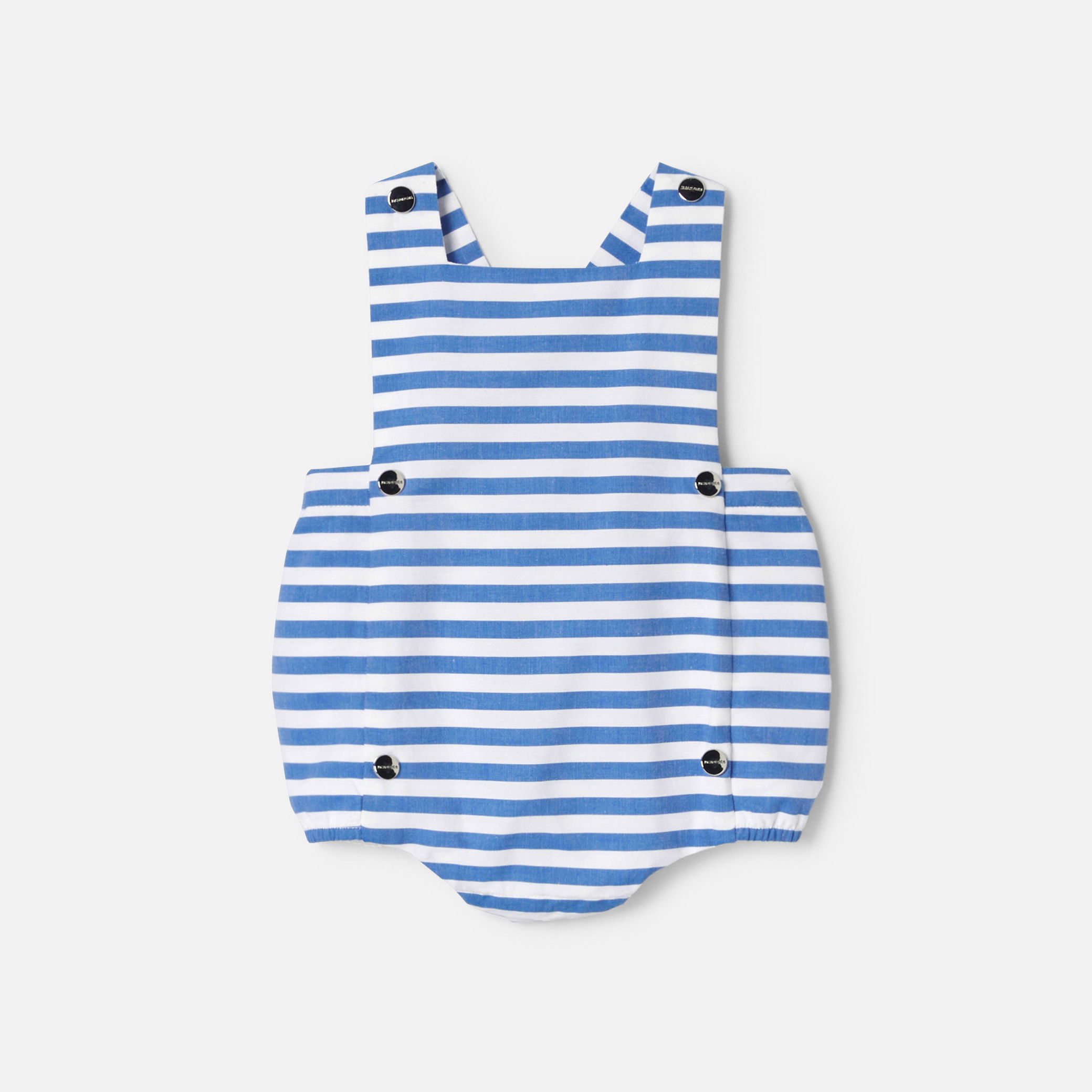 Jacadi - Calção curto e franzido de popelina para bebé menino - AZUL/BRANCO - Presente de nascimento ideal
