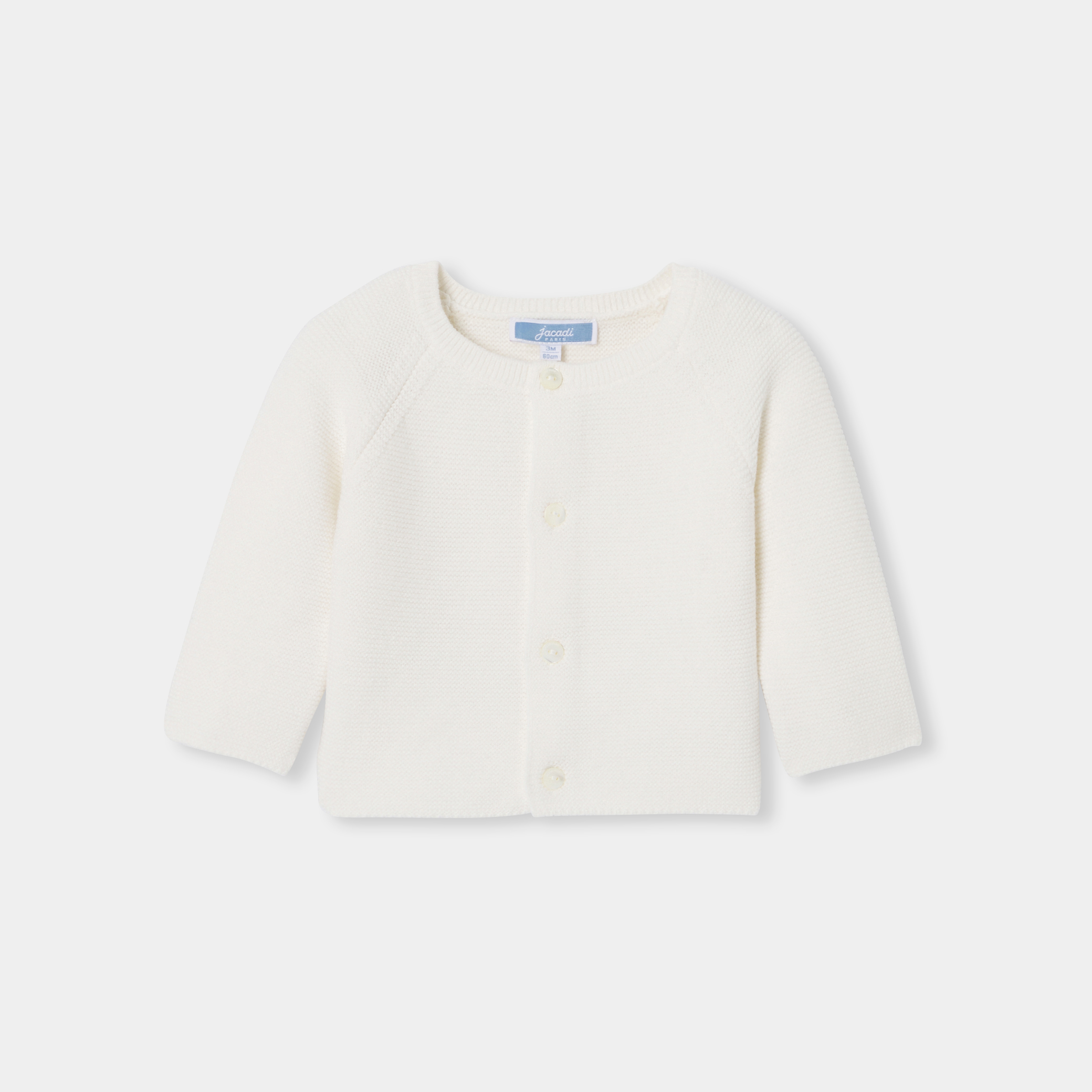 Jacadi - Cardigan de lã e algodão para bebé - BRANCO SUAVE JACADI - Presente de nascimento ideal