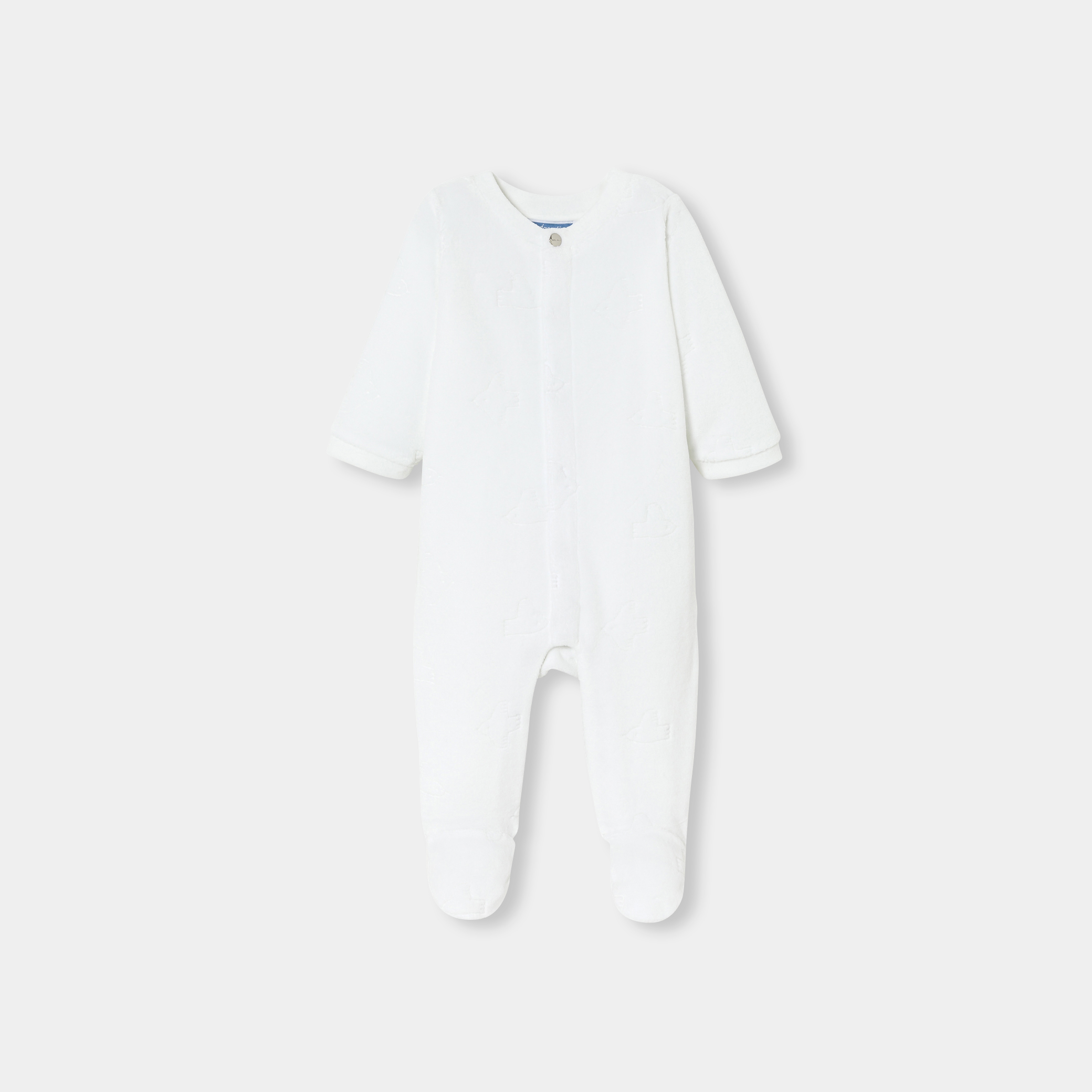 Jacadi - Pijama para bebé menino em veludo com padrão - BRANCO JACADI