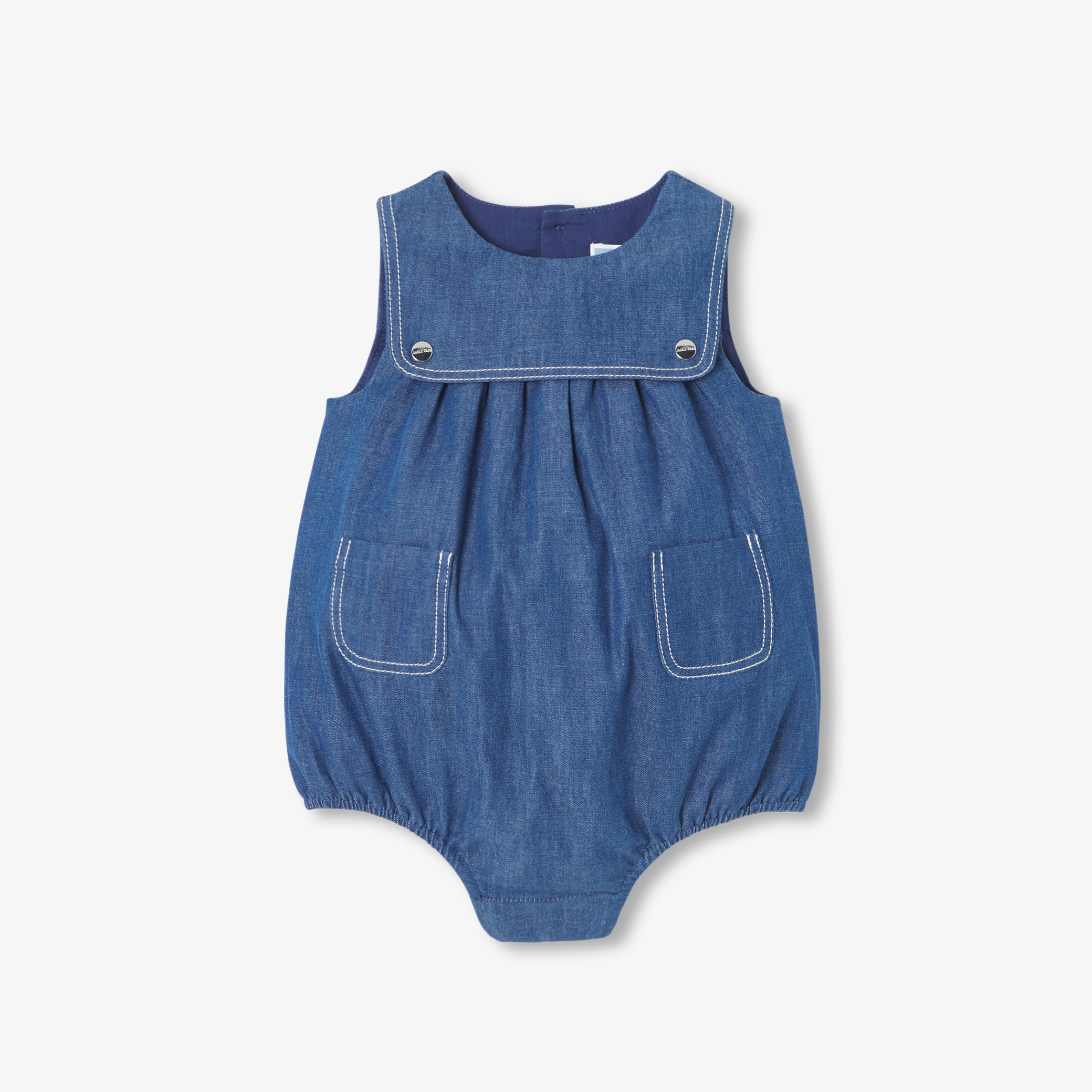 Jacadi - Macacão para bebé em denim leve - BRIM ESCURO - Presente de nascimento ideal