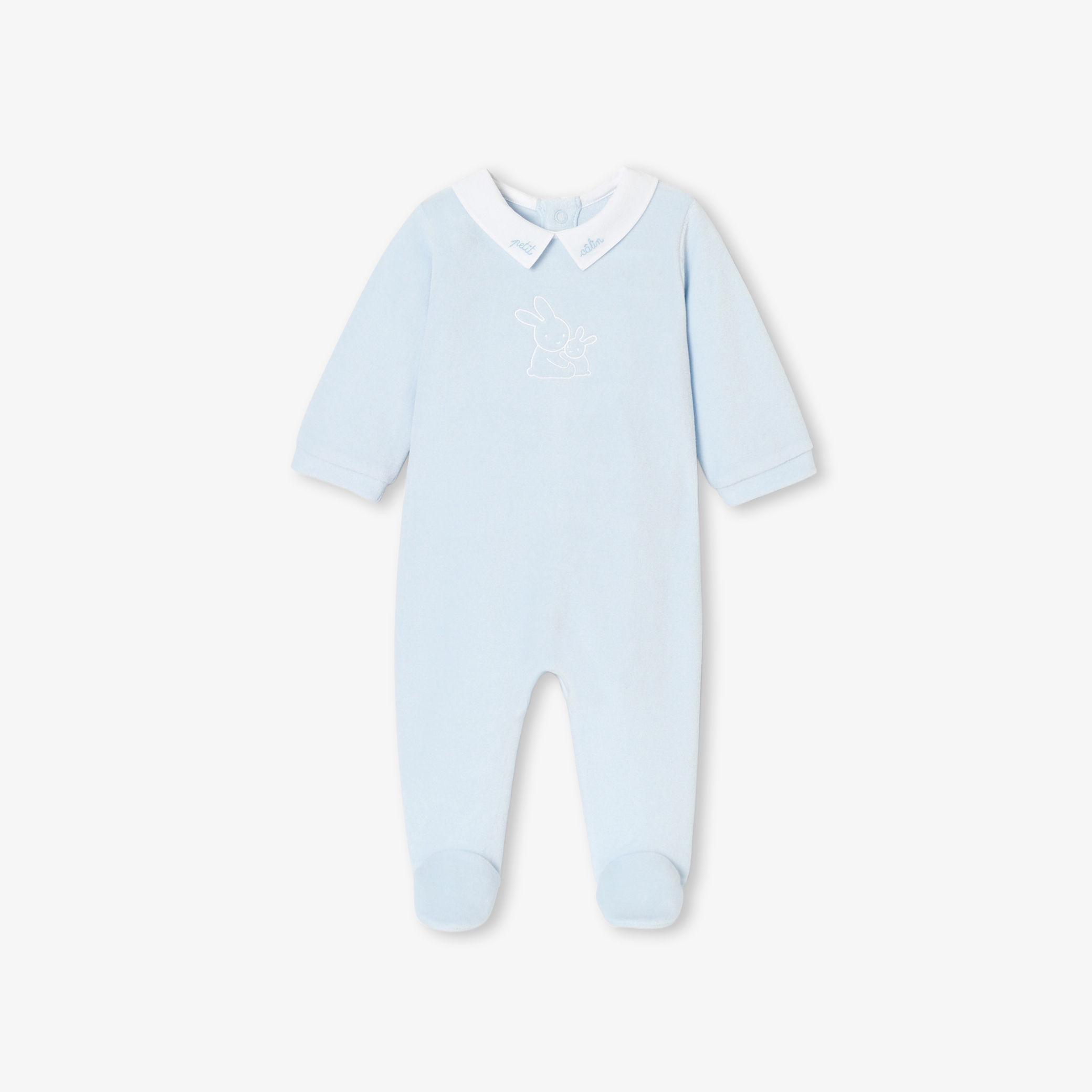 Jacadi - Pijama para bebé menino em veludo - AZUL FONTE