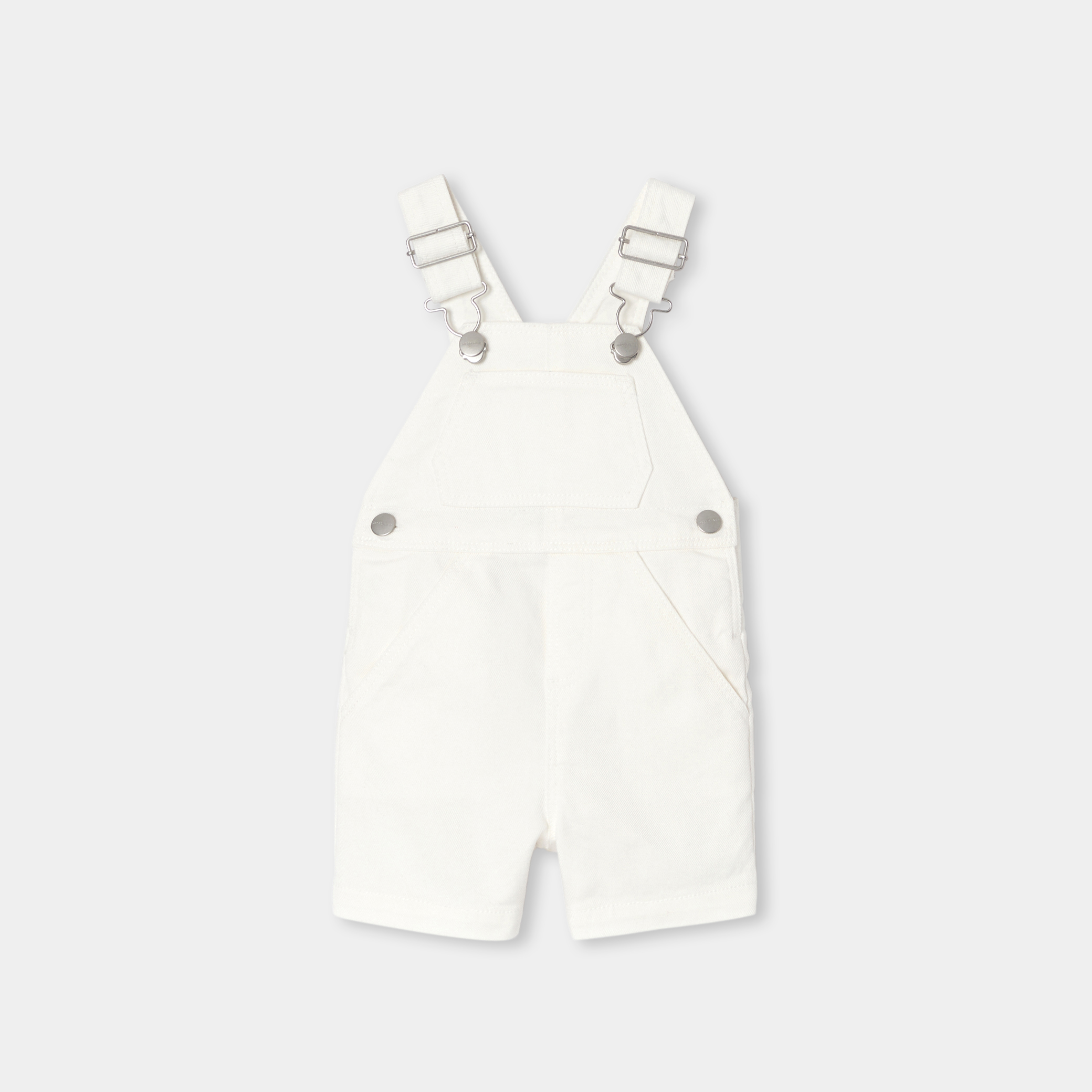 Jacadi - Jardineiras em lona para bebé - BRANCO SUAVE JACADI