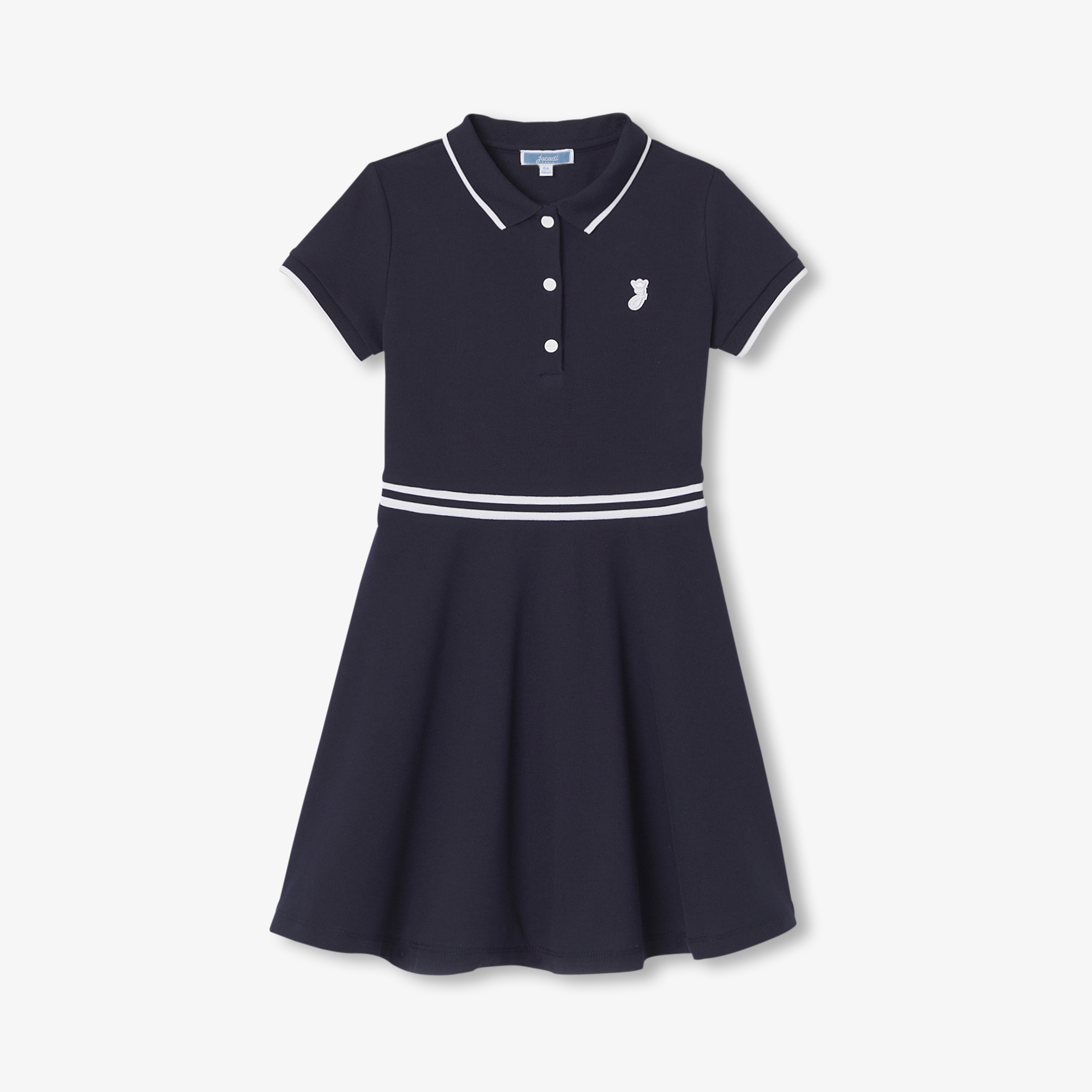 Jacadi - Vestido criança menina em piqué de algodão - MARINHO JACADI