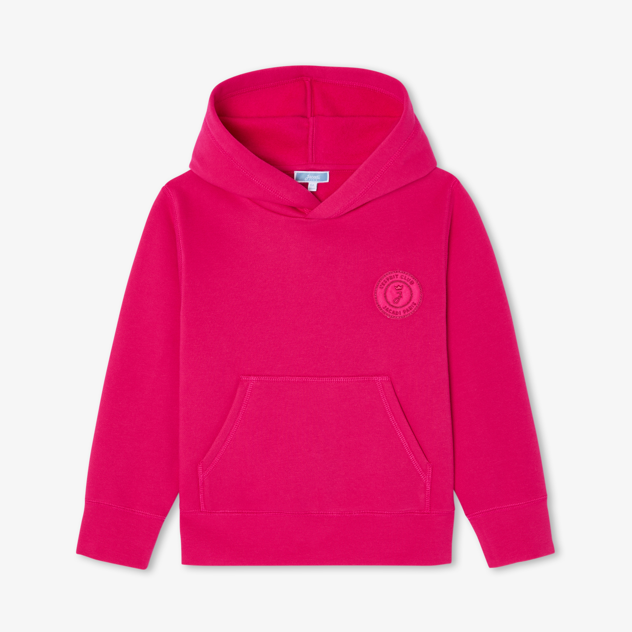 Jacadi - Sweat com capuz criança em moletão - CEREJA