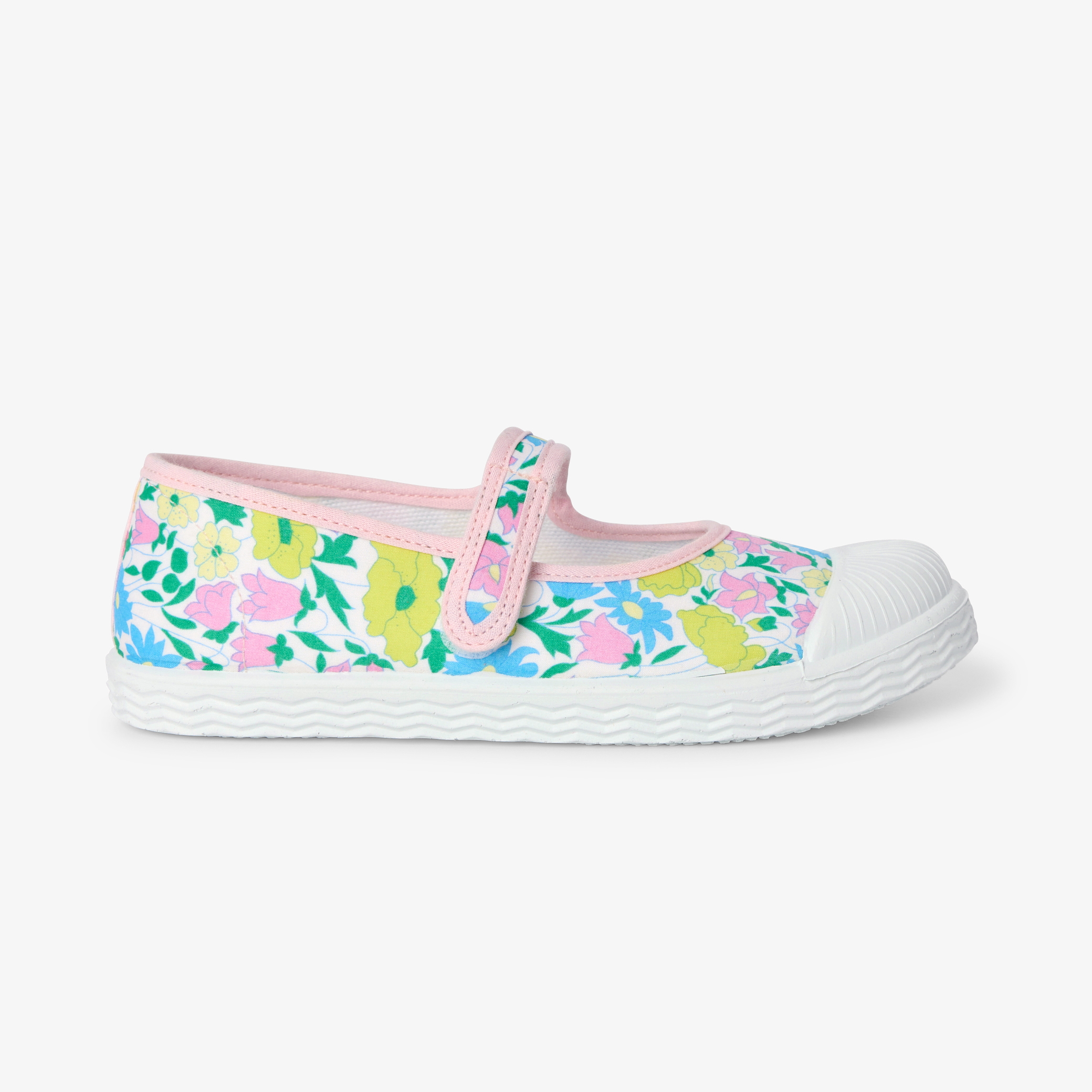 Jacadi - Sapatos Charles IX em lona para menina - VERDE/MÚLTICO