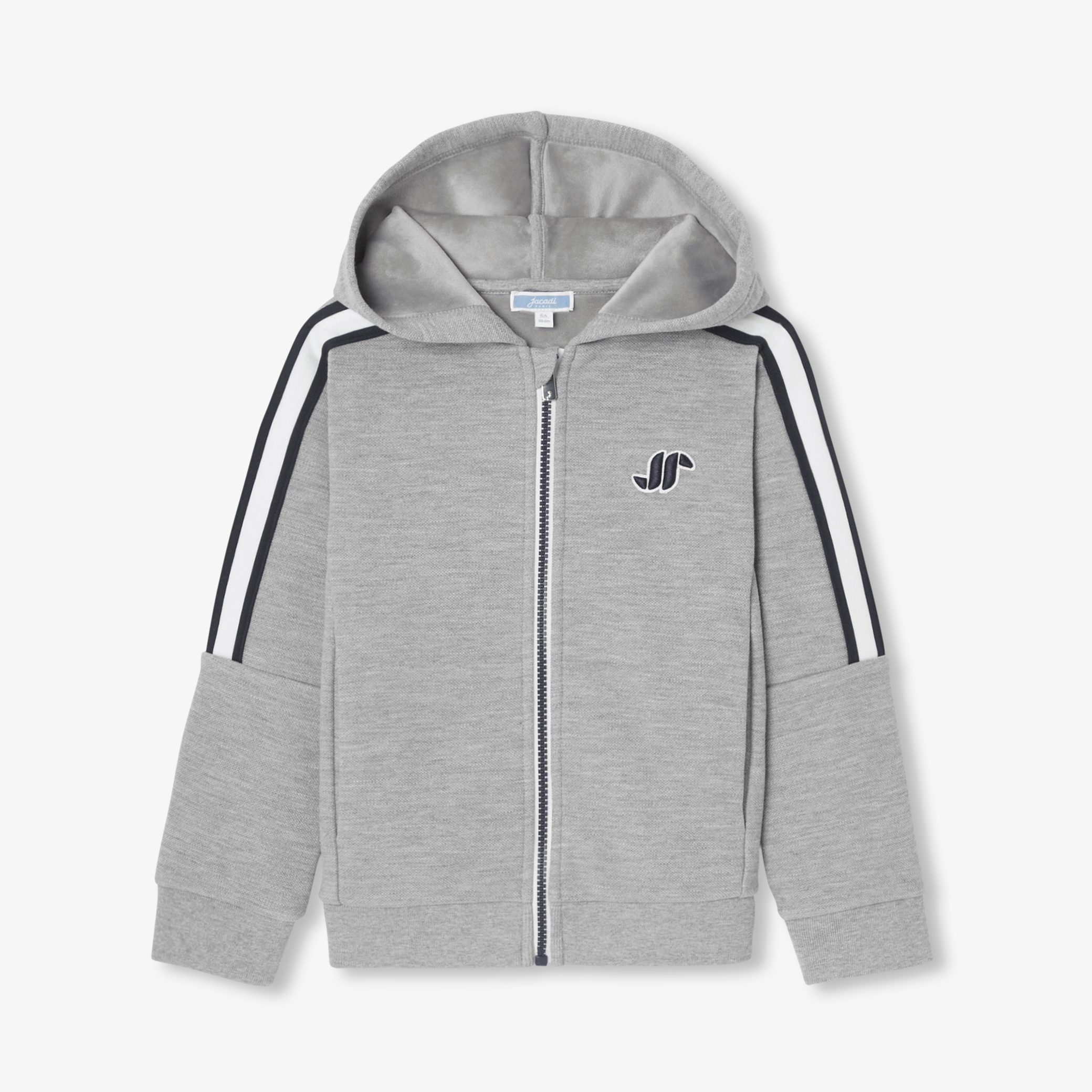 Jacadi - Sweat com fecho de correr criança menino - CINZENTO CLARO MESCLADO JACADI