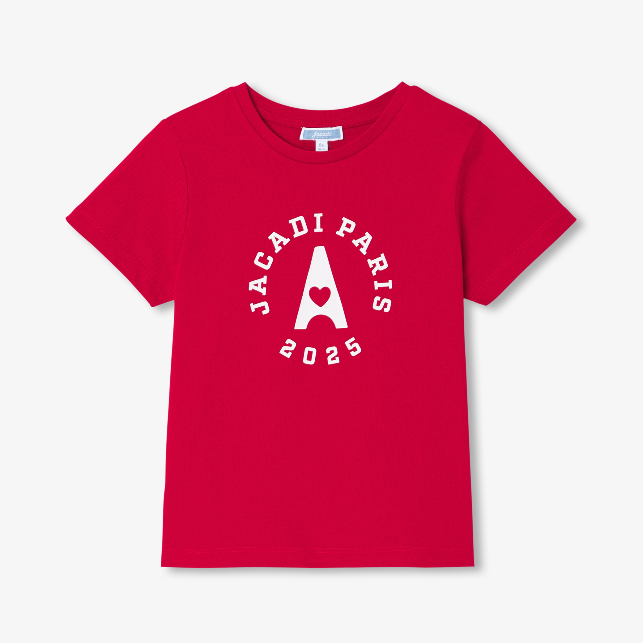 Jacadi - T-shirt criança menina de algodão - VERMELHO TIJOLO