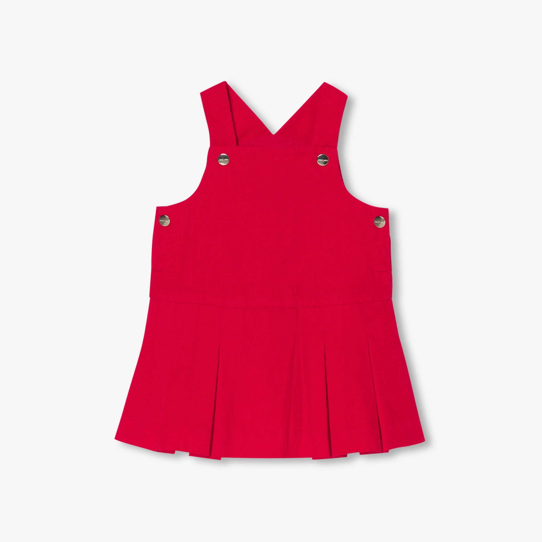 Jacadi - Vestido de alças bebé menina de veludo - COQUELICOT