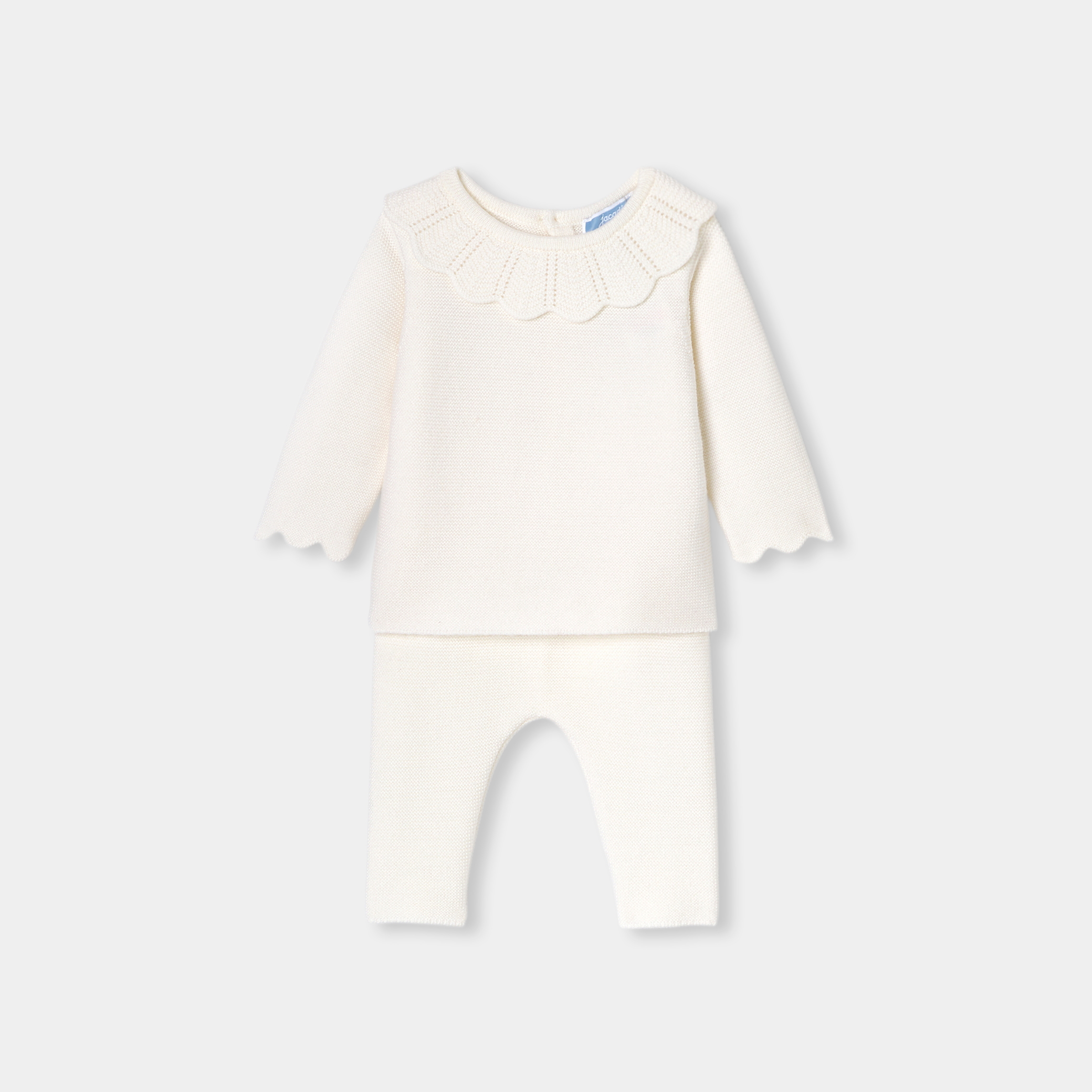 Jacadi - Conjunto bebé menina de lã - BRANCO SUAVE JACADI - Presente de nascimento ideal