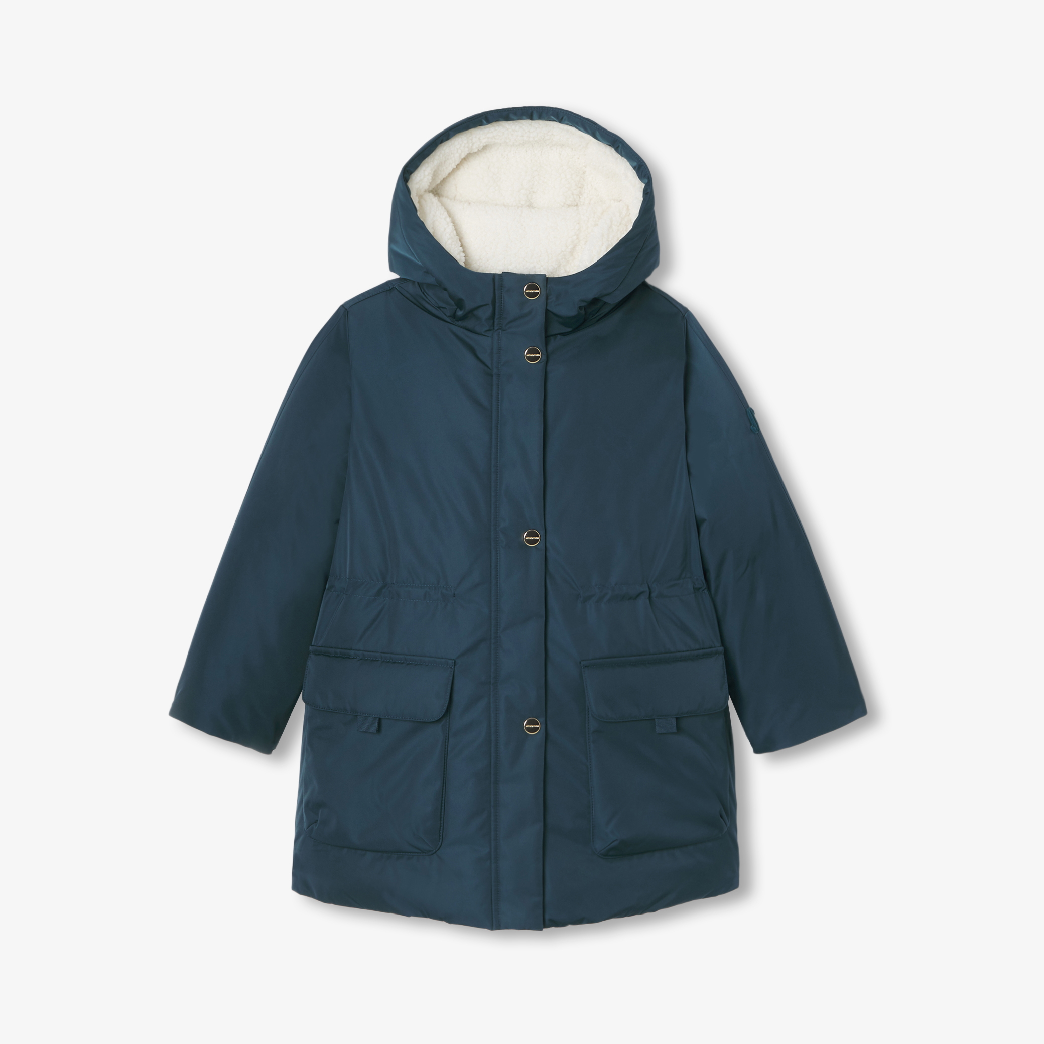 Jacadi - Parka forrada a sherpa para menina - PETRÓLEO