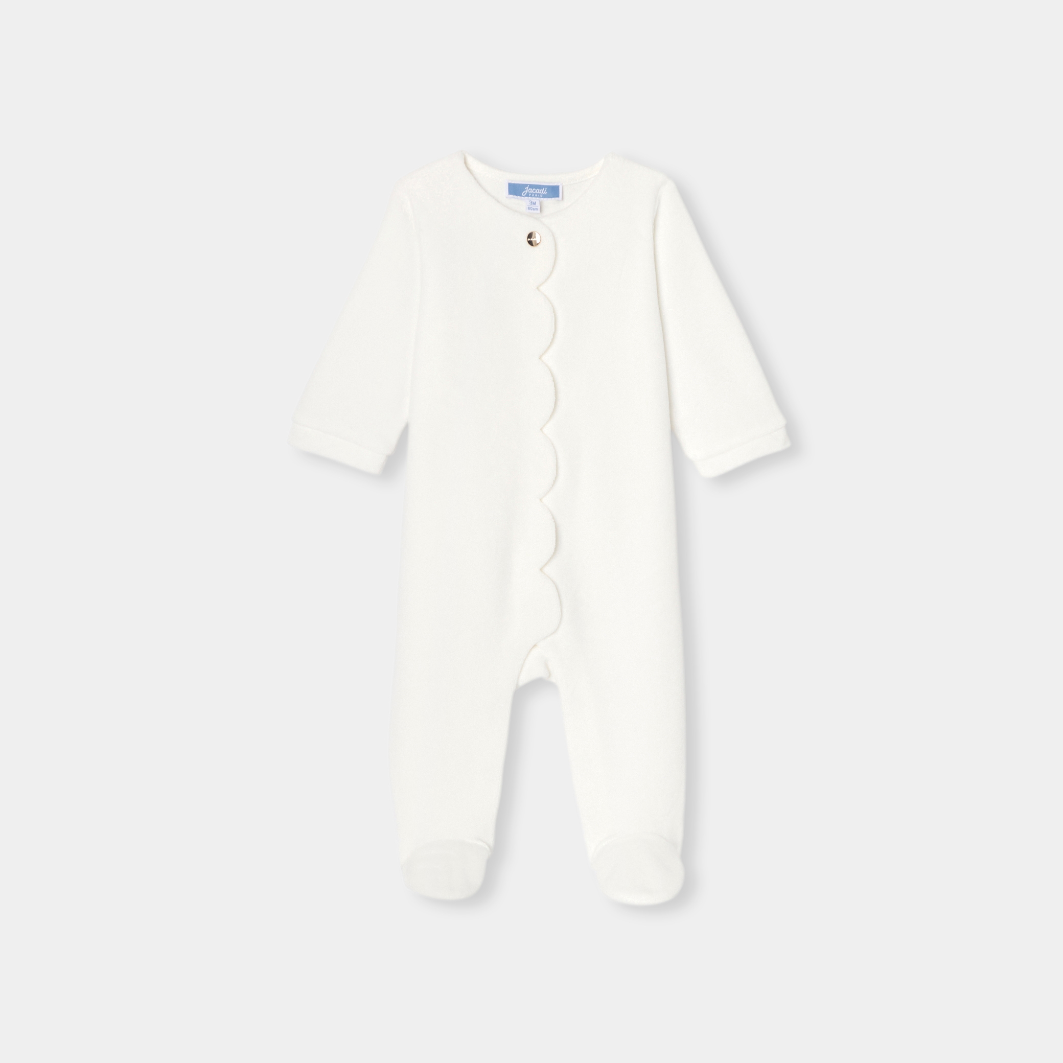 Jacadi - Pijama bebé menina em veludo - BRANCO SUAVE JACADI