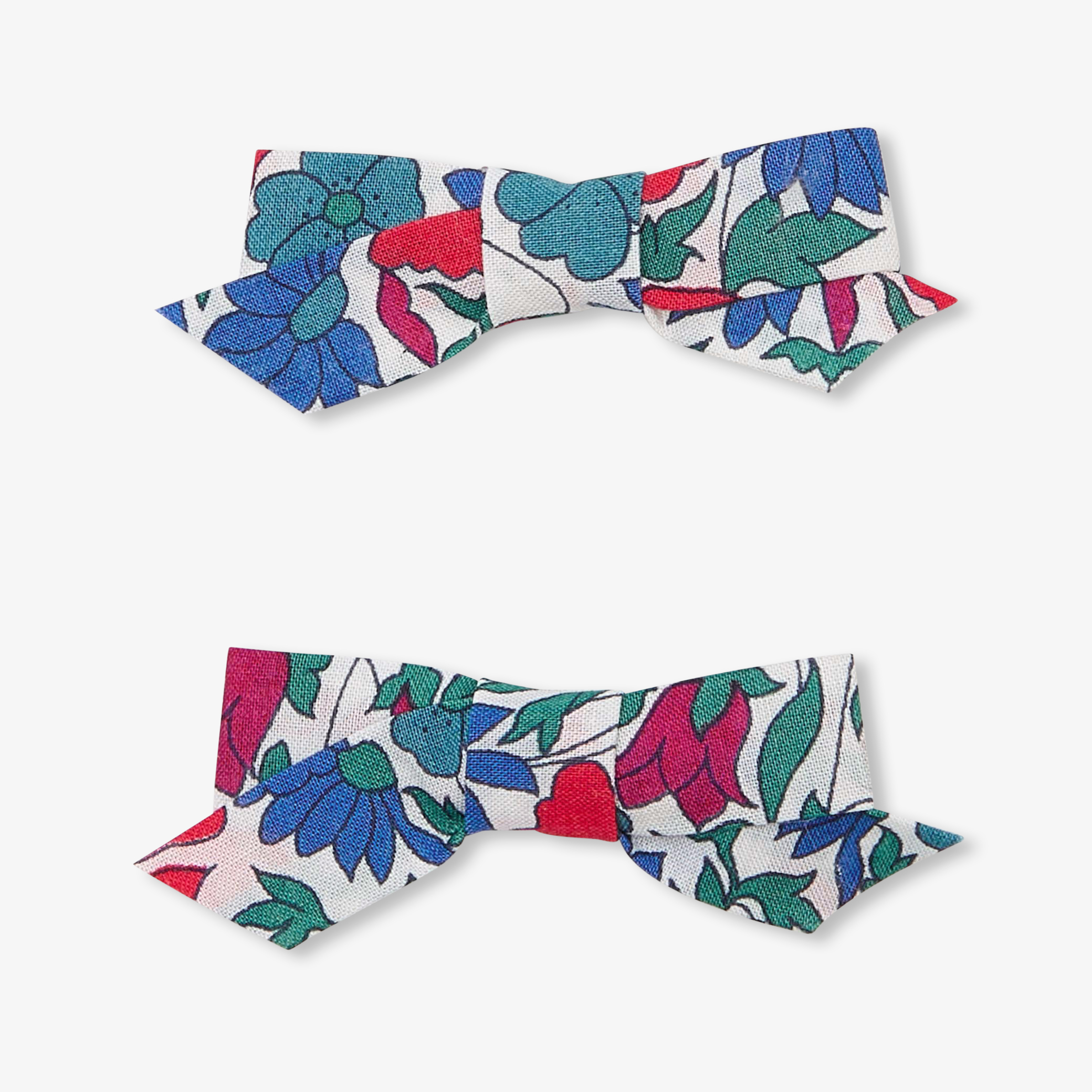 Jacadi - Duo de ganchos com laço em tecido Liberty para bebé menina - VERMELHO/MÚLTICO