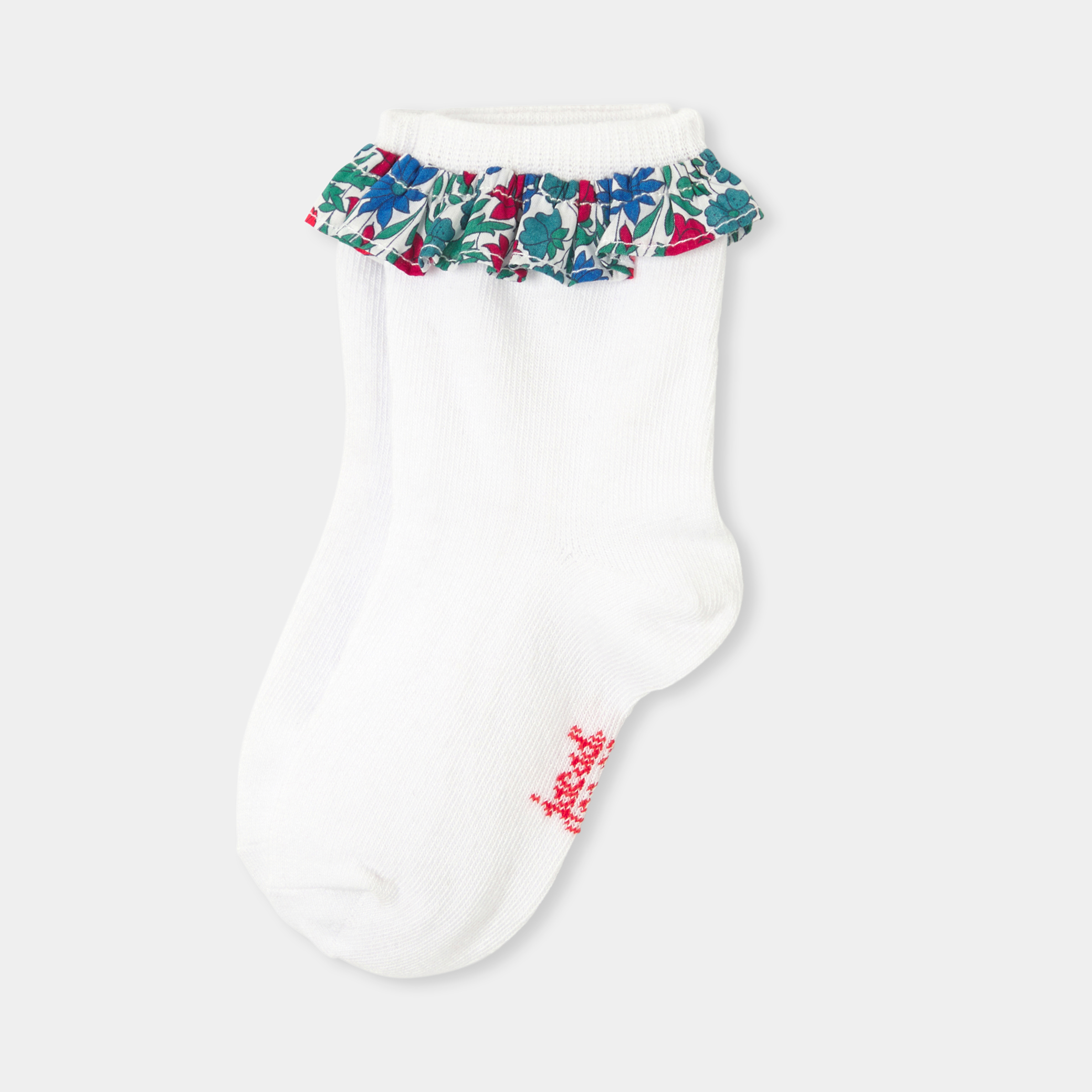 Jacadi - Meias menina com folhos - BRANCO/VERMELHO