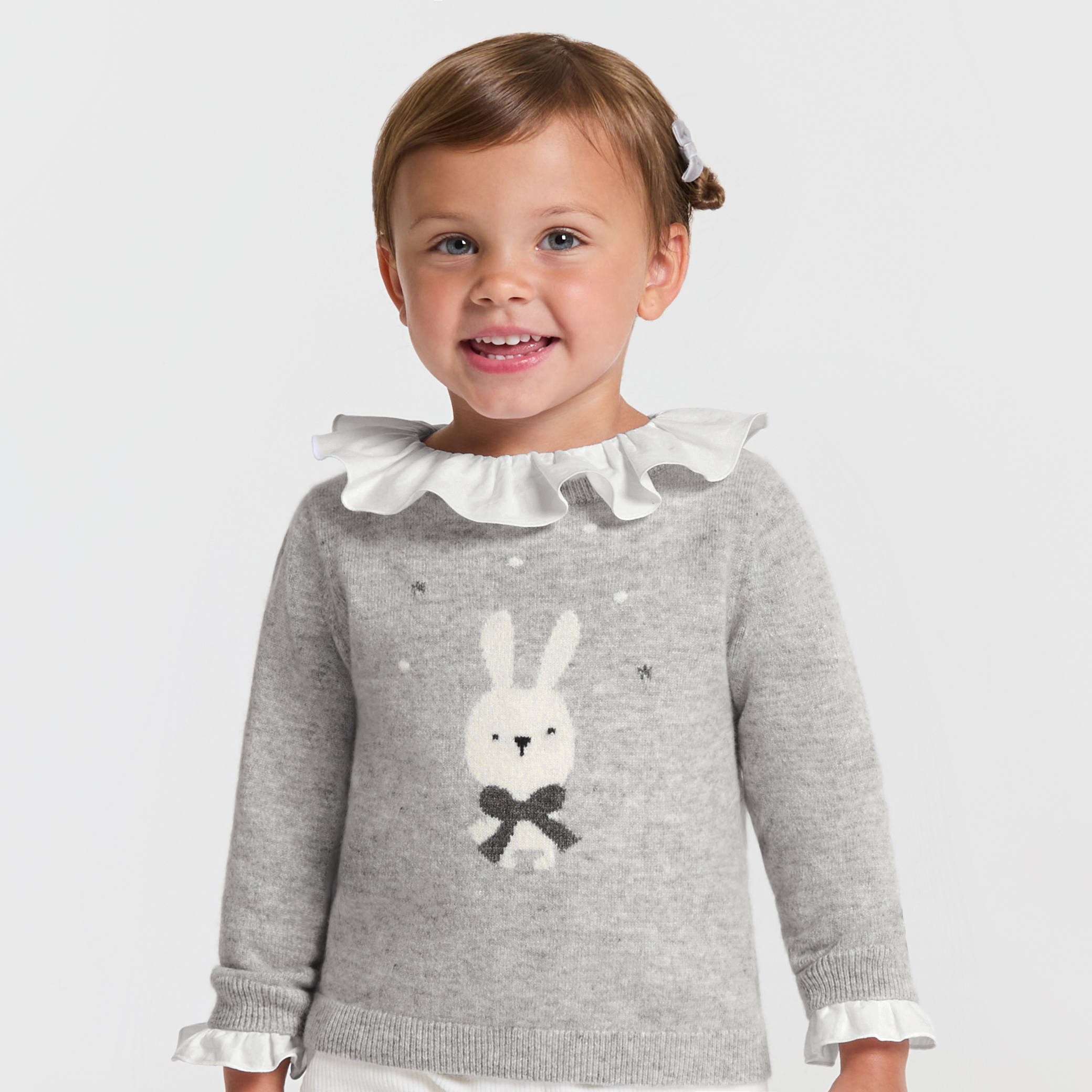 Jacadi - Camisola em caxemira para bebé menina - CINZENTO CLARO MESCLADO JACADI