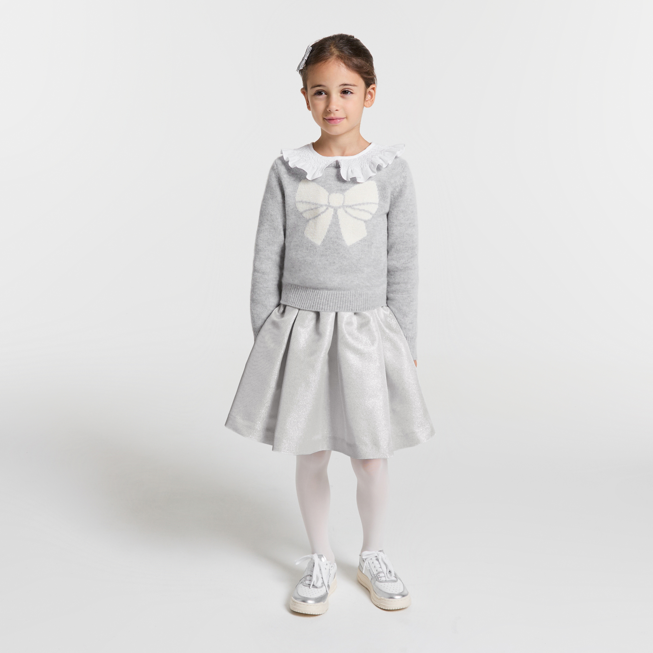 Jacadi - Saia de tecido prateado para menina - PRATA