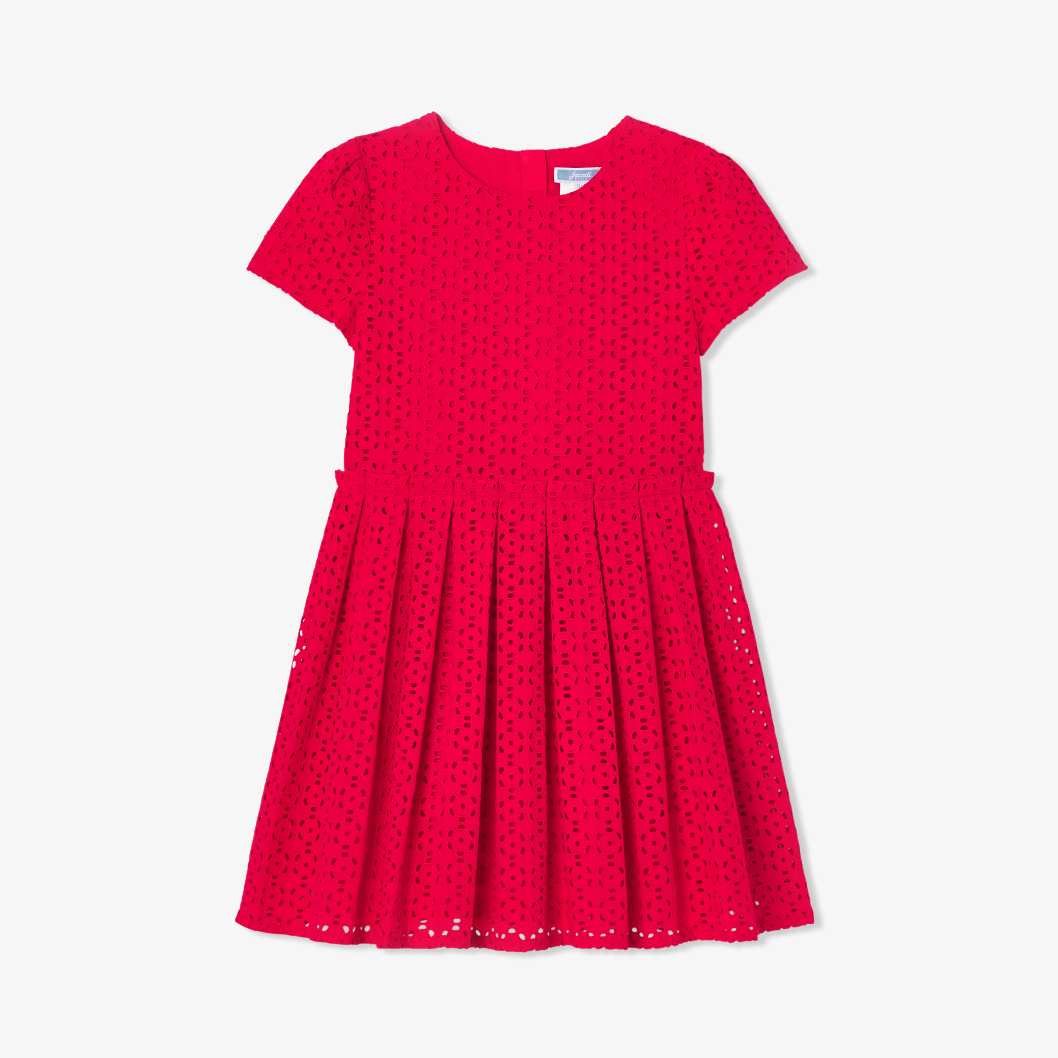 Jacadi - Vestido para menina em bordado inglês - VERMELHO JACADI