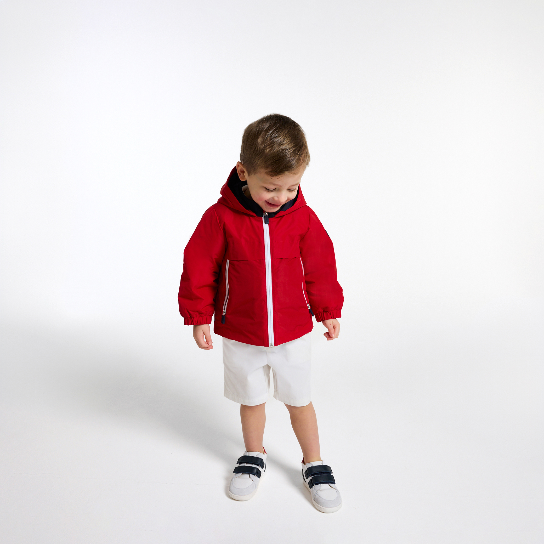 Jacadi - Casaco para bebé menino com capuz - VERMELHO TIJOLO
