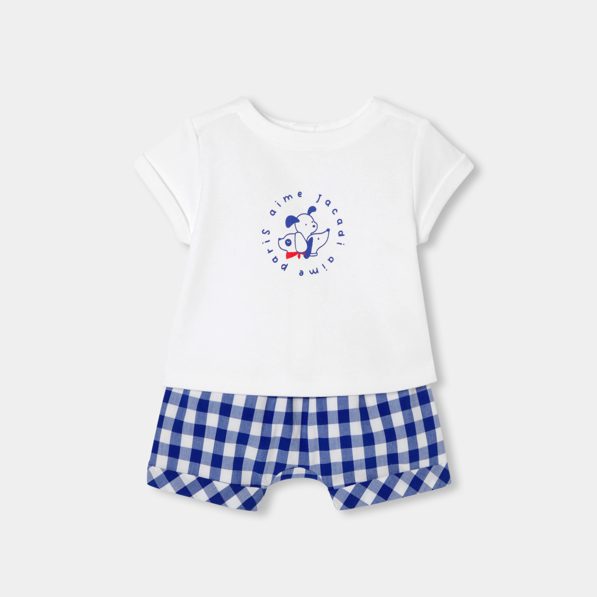 Jacadi - Conjunto de algodão para bebé - BRANCO/AZUL - Presente de nascimento ideal