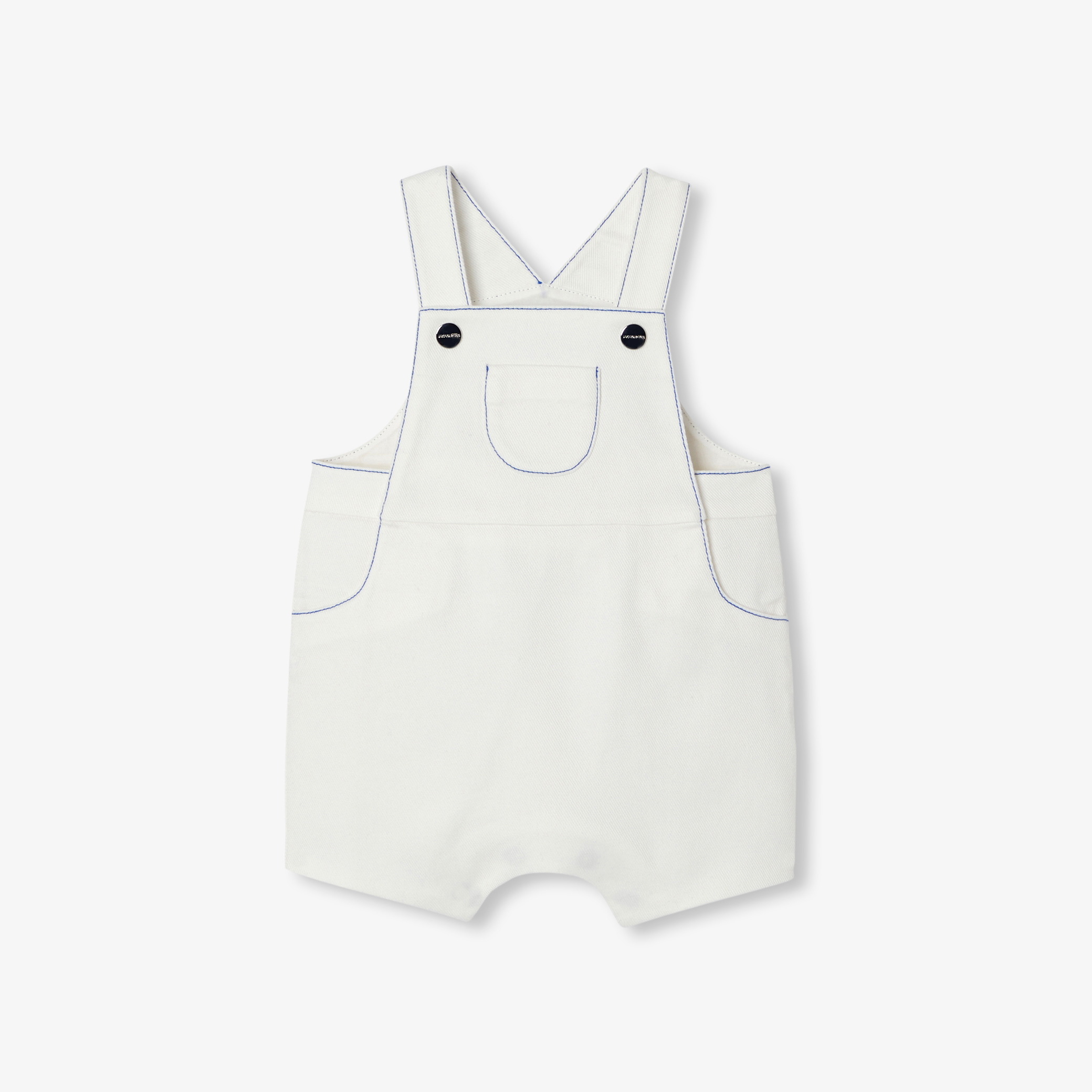 Jacadi - Jardineira bebé de calças de ganga macia - BRANCO SUAVE JACADI - Presente de nascimento ideal