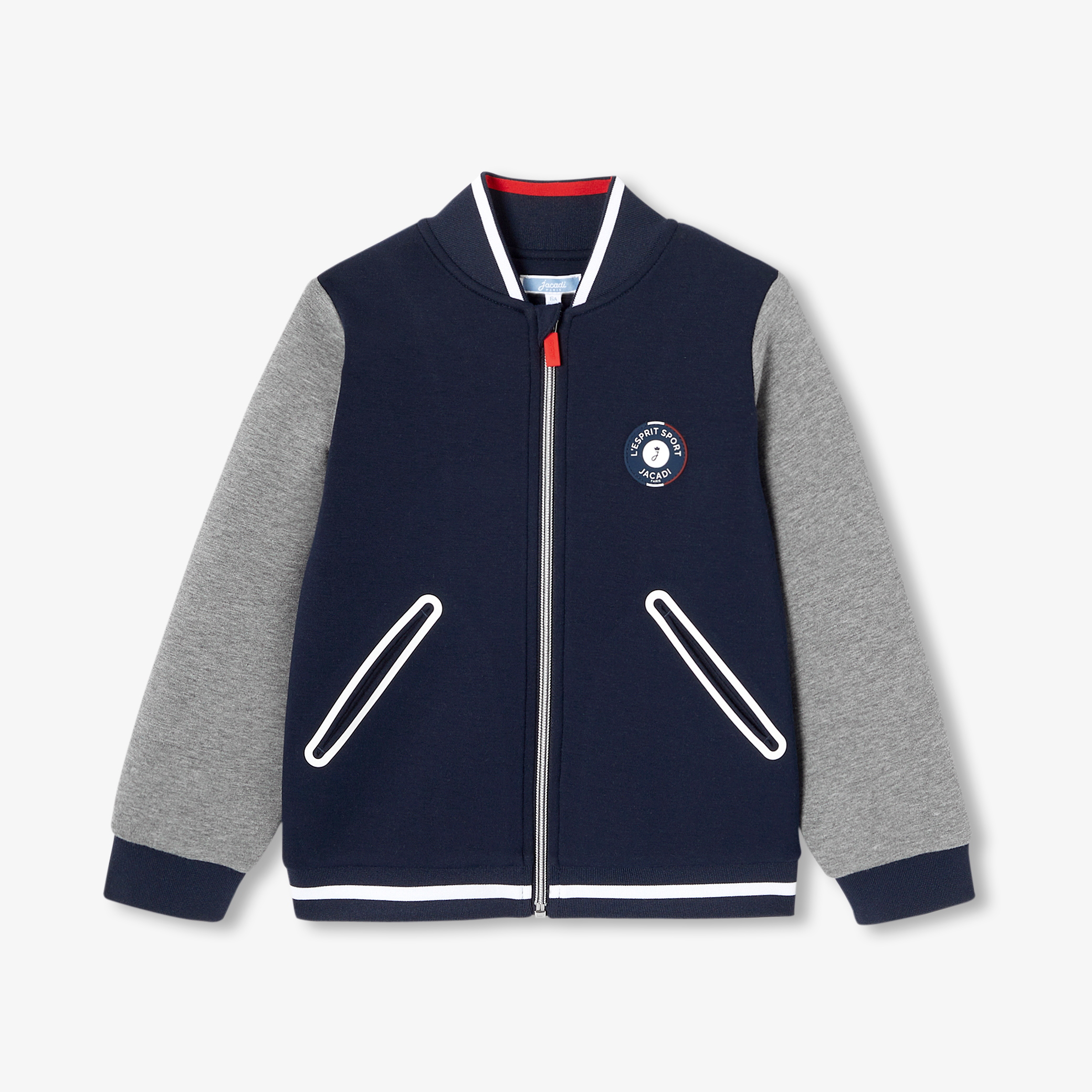 Jacadi - Cardigan de estilo Teddy para menino - MARINHO/CIZENTO