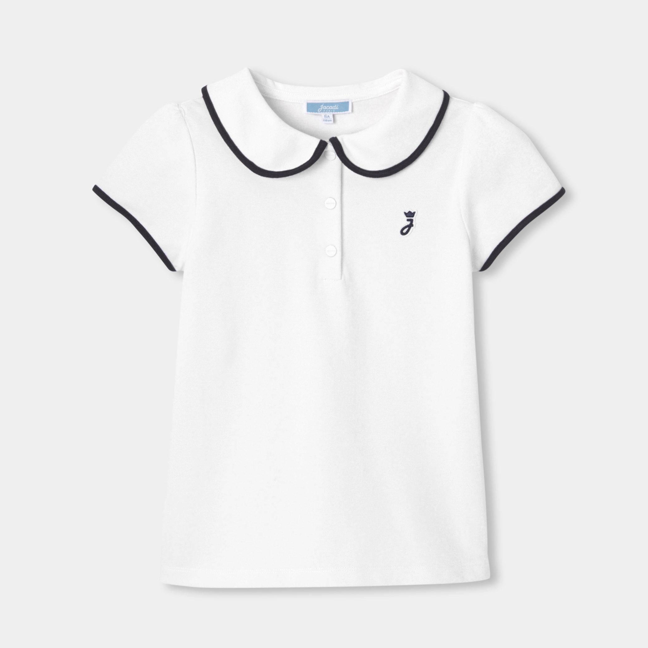 Jacadi - Polo para menina com manga curta - BRANCO JACADI