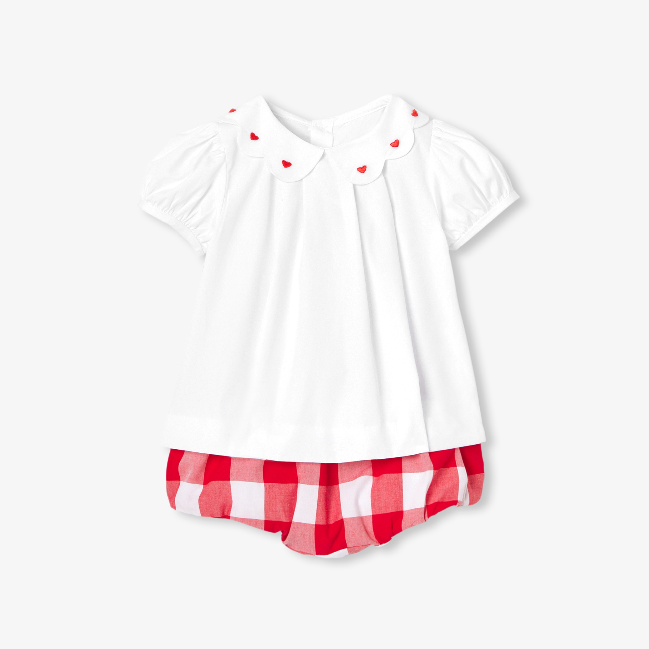 Jacadi - Conjunto para menina em algodão - BRANCO/VERMELHO - Presente de nascimento ideal