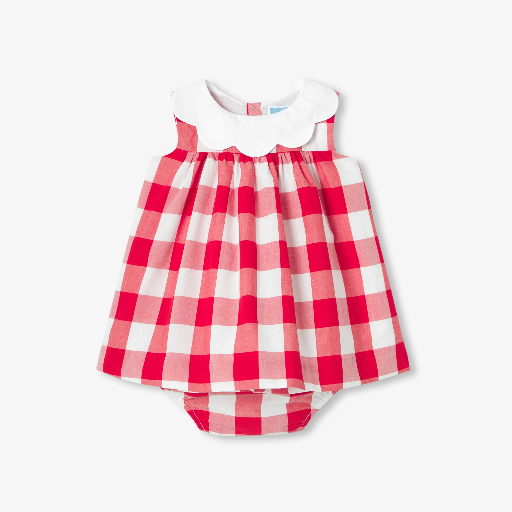 Jacadi - Vestido bebé menina em popeline xadrez - BRANCO/VERMELHO - Presente de nascimento ideal