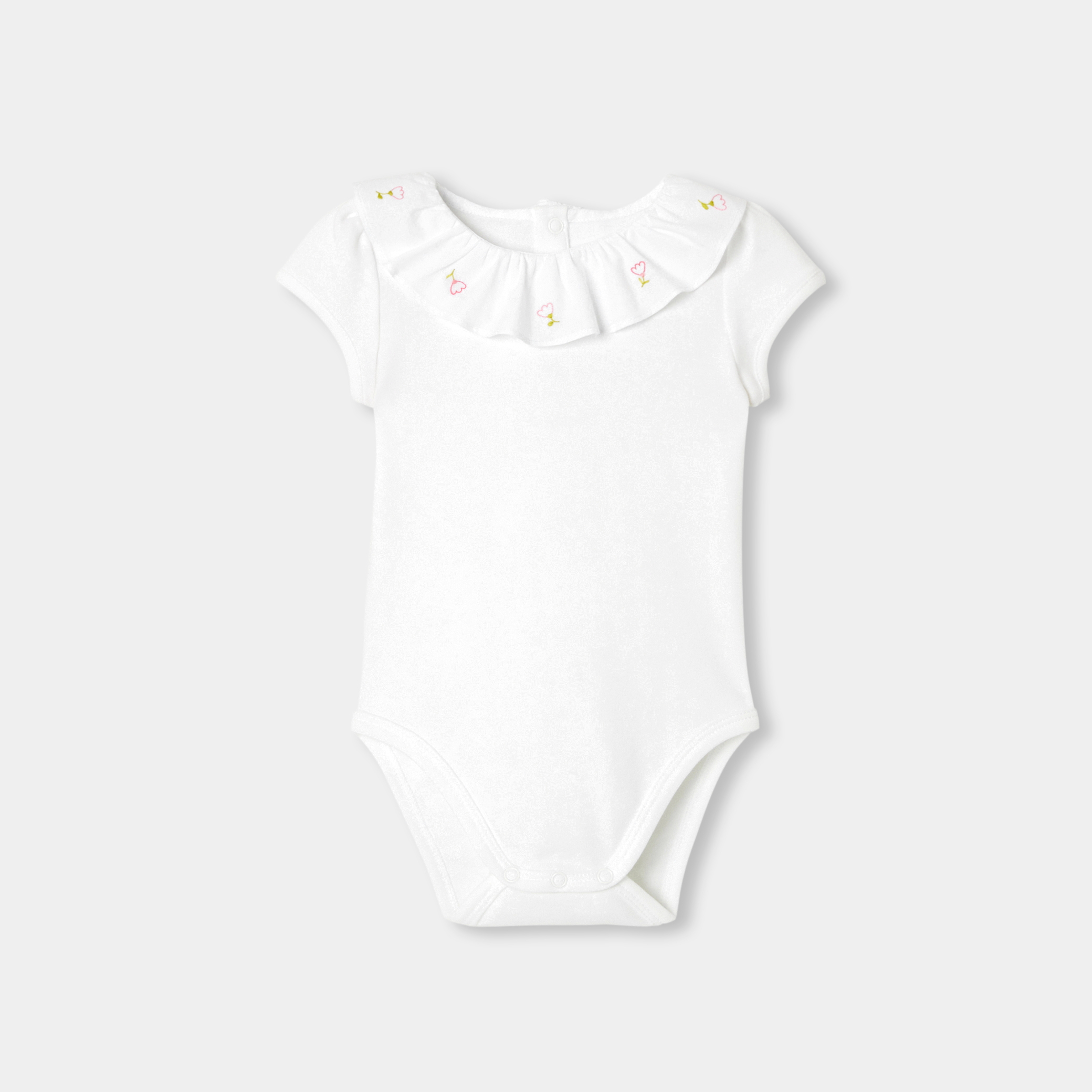 Jacadi - Body de manga curta para bebé menina em algodão - BRANCO JACADI - Presente de nascimento ideal