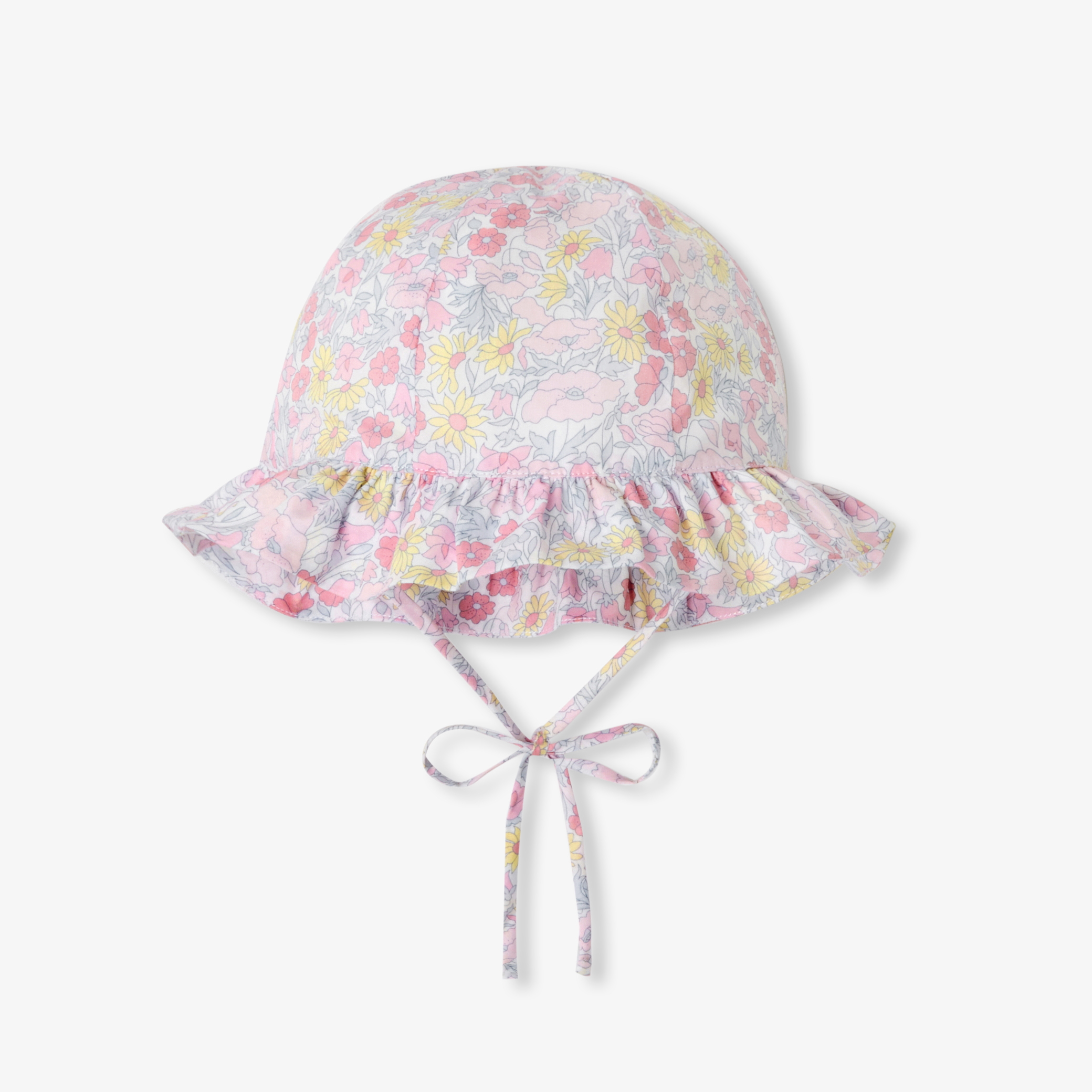 Jacadi - Chapéu para menina em tecido Liberty - ROSA/CIZENTO - Presente de nascimento ideal