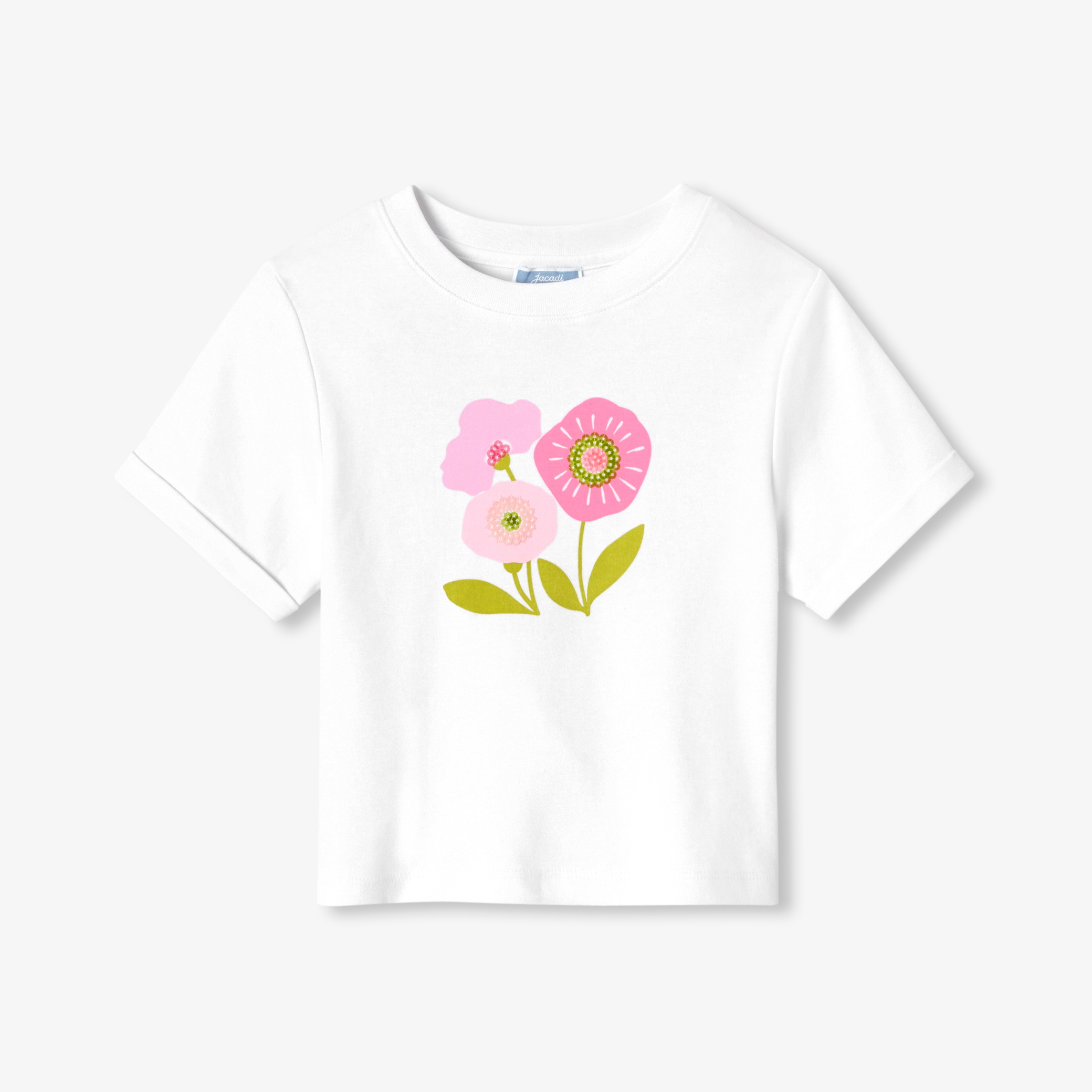 Jacadi - T-shirt para menina corte boxy - BRANCO SUAVE JACADI