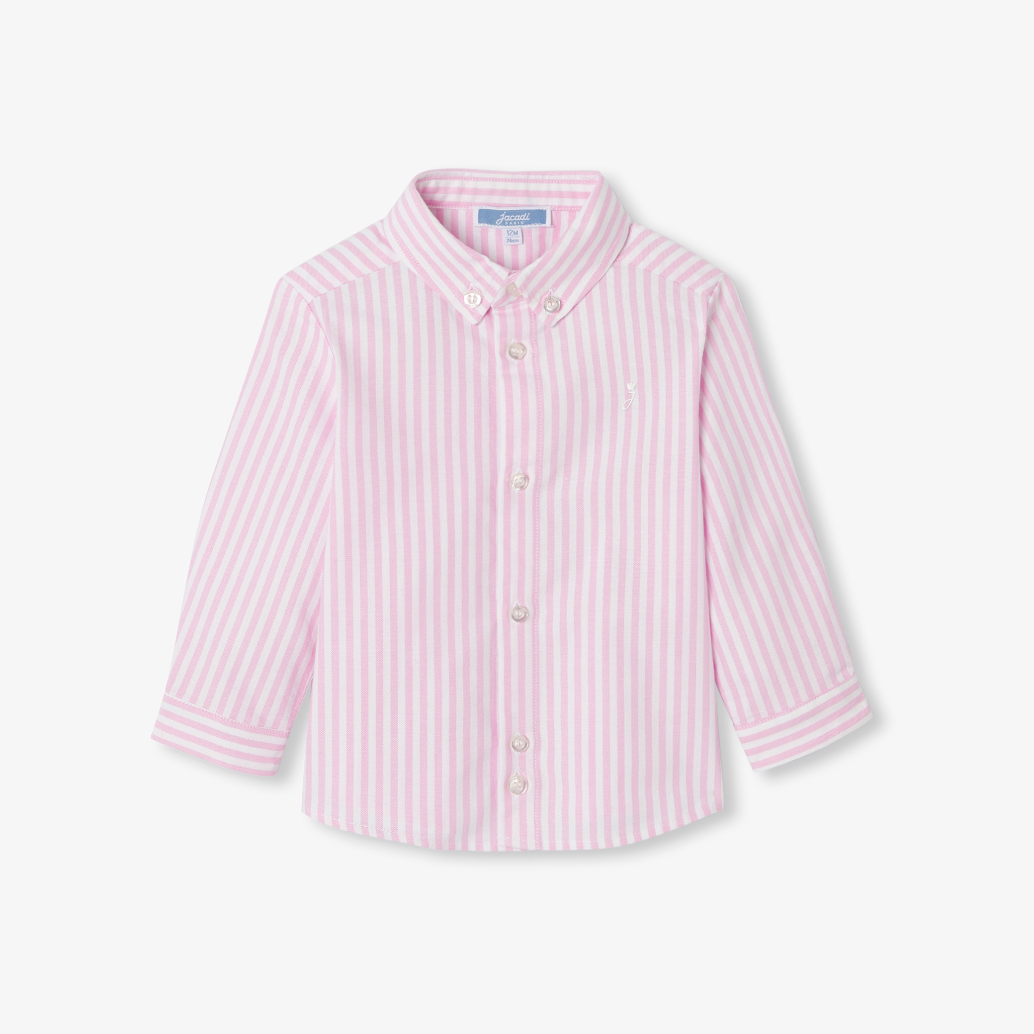 Jacadi - Camisa Oxford às riscas para bebé menino - BRANCO/ROSA