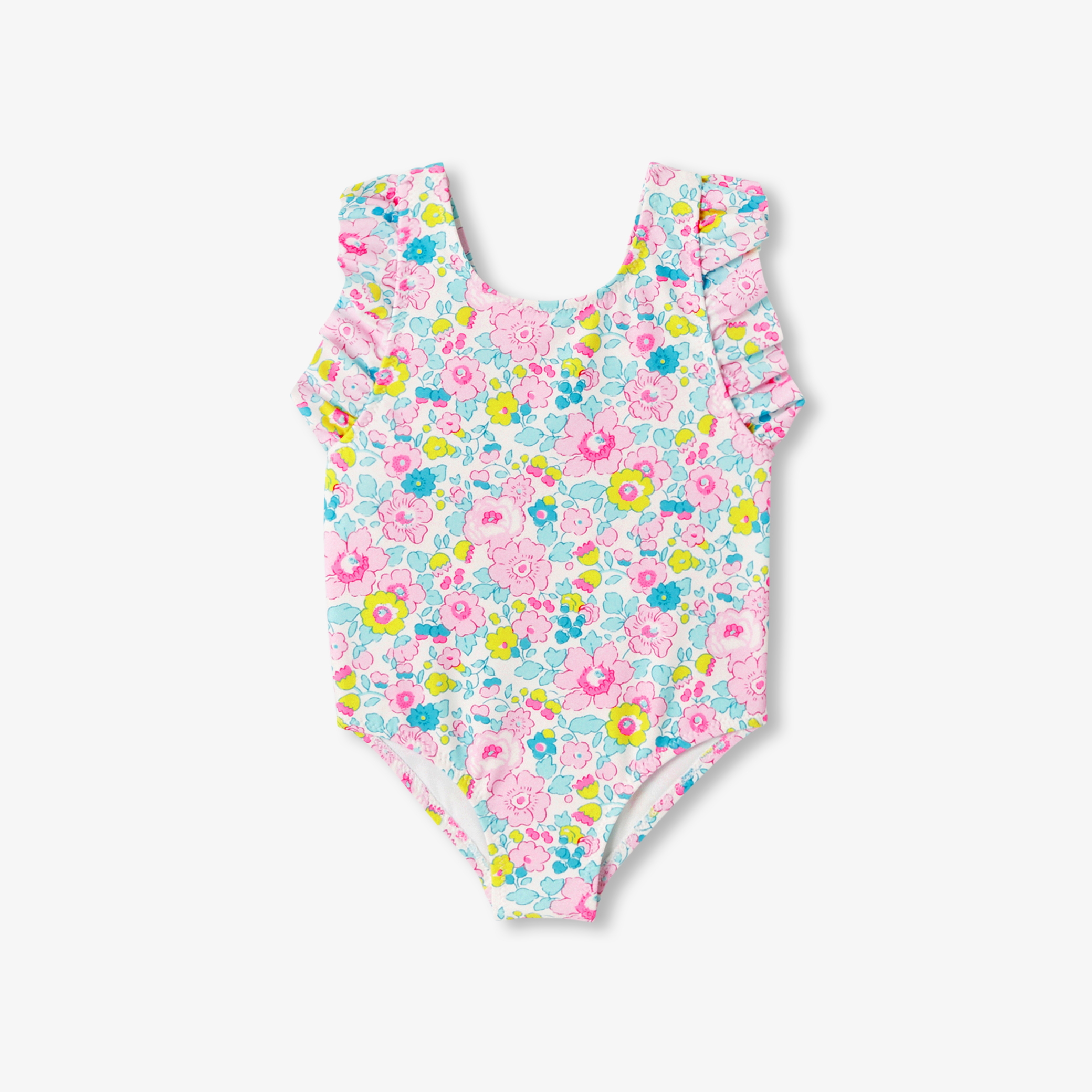 Jacadi - Fato de banho integral para bebé menina em tecido Liberty - BRANCO/MÚLTICO