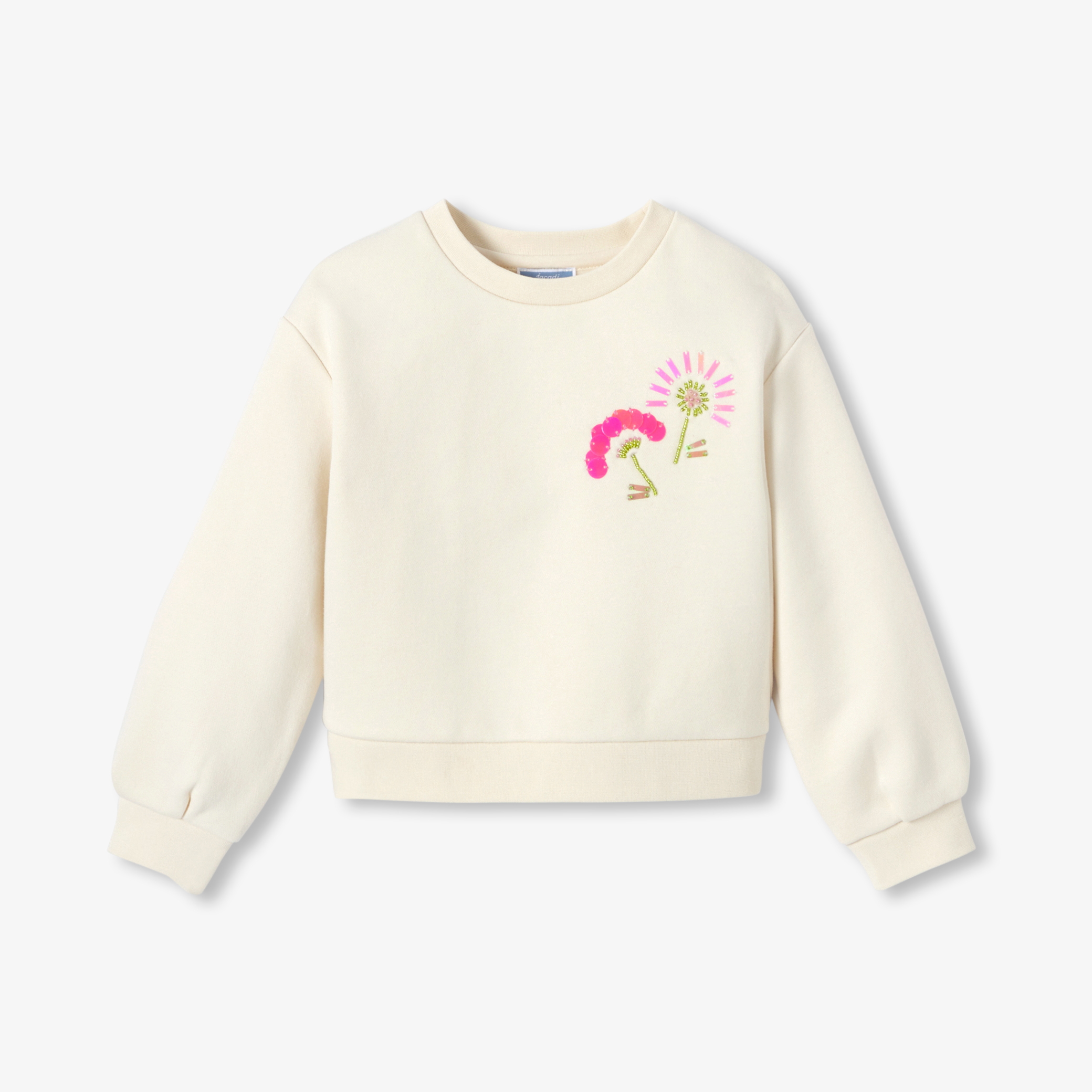 Jacadi - Sweat para menina em moletão - CREME