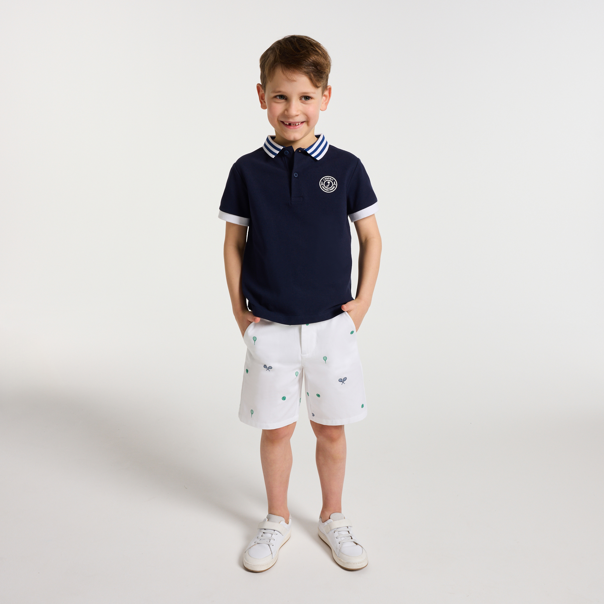 Jacadi - Bermudas para menino em sarja estampada - BRANCO JACADI