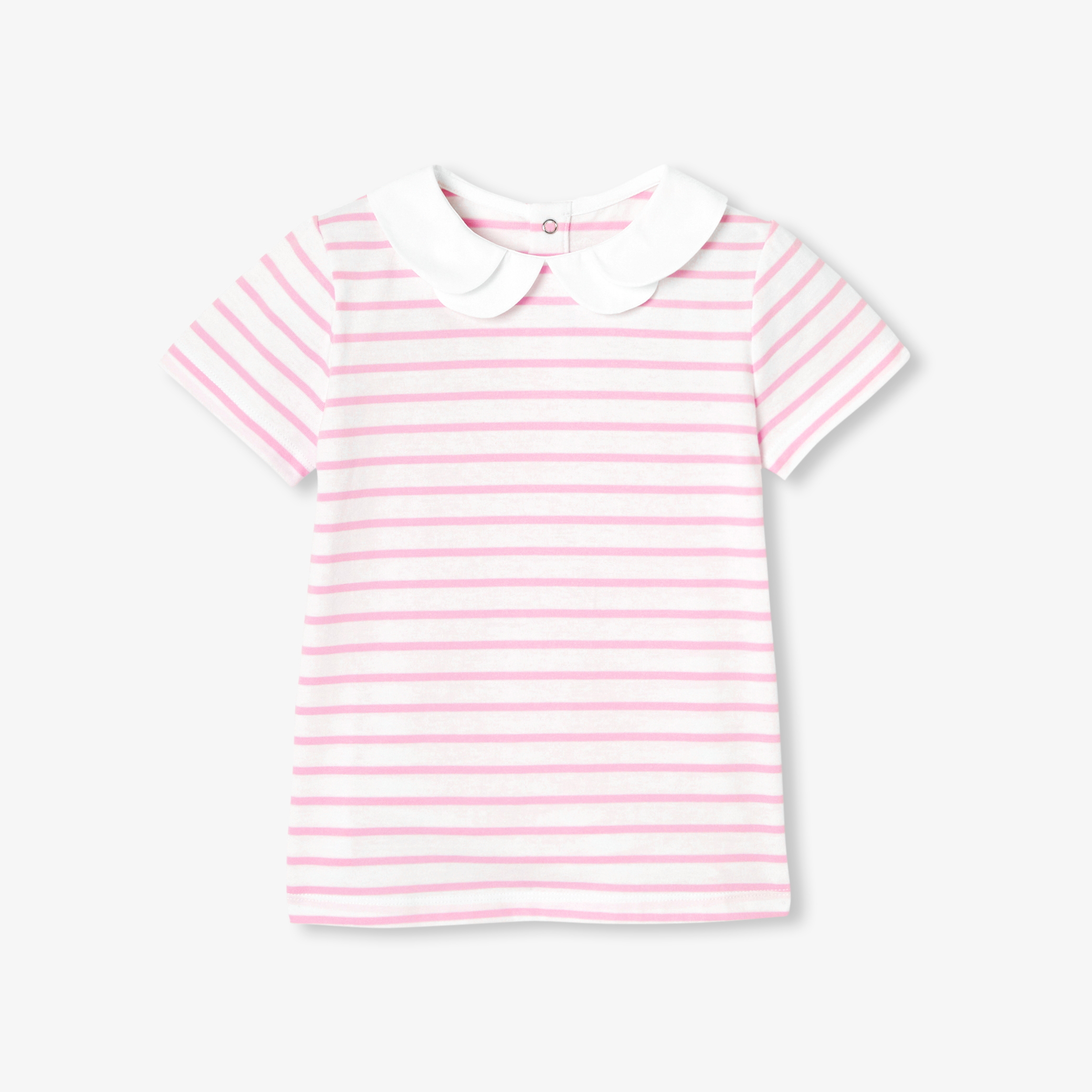 Jacadi - Polo às riscas para menina - BRANCO/ROSA