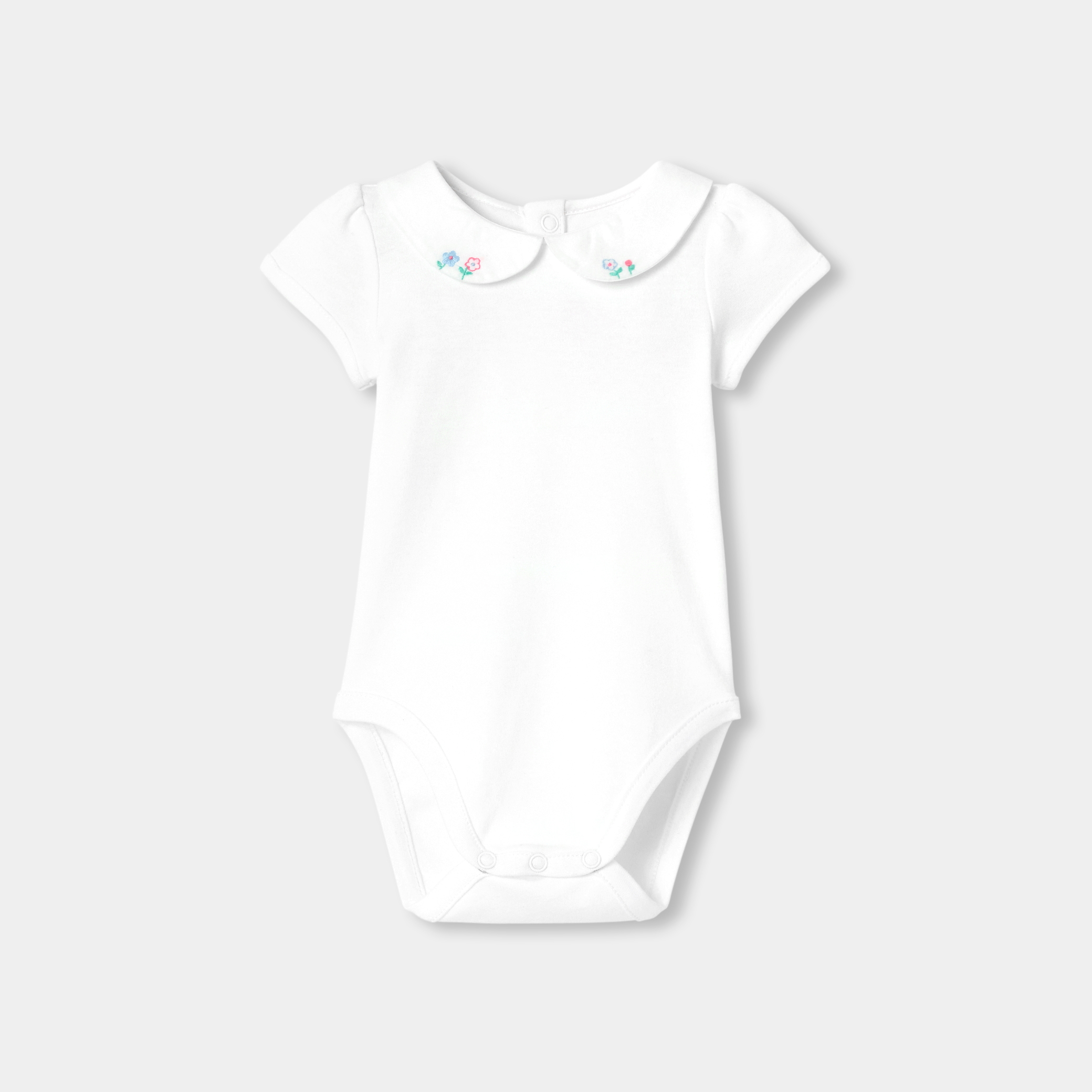 Jacadi - Body para menina em algodão interlock de manga curta - BRANCO JACADI - Presente de nascimento ideal
