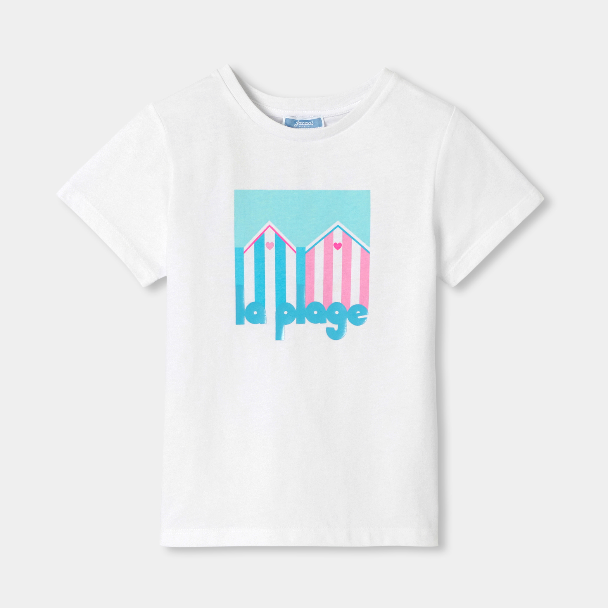 Jacadi - T-shirt de algodão para menina - BRANCO JACADI