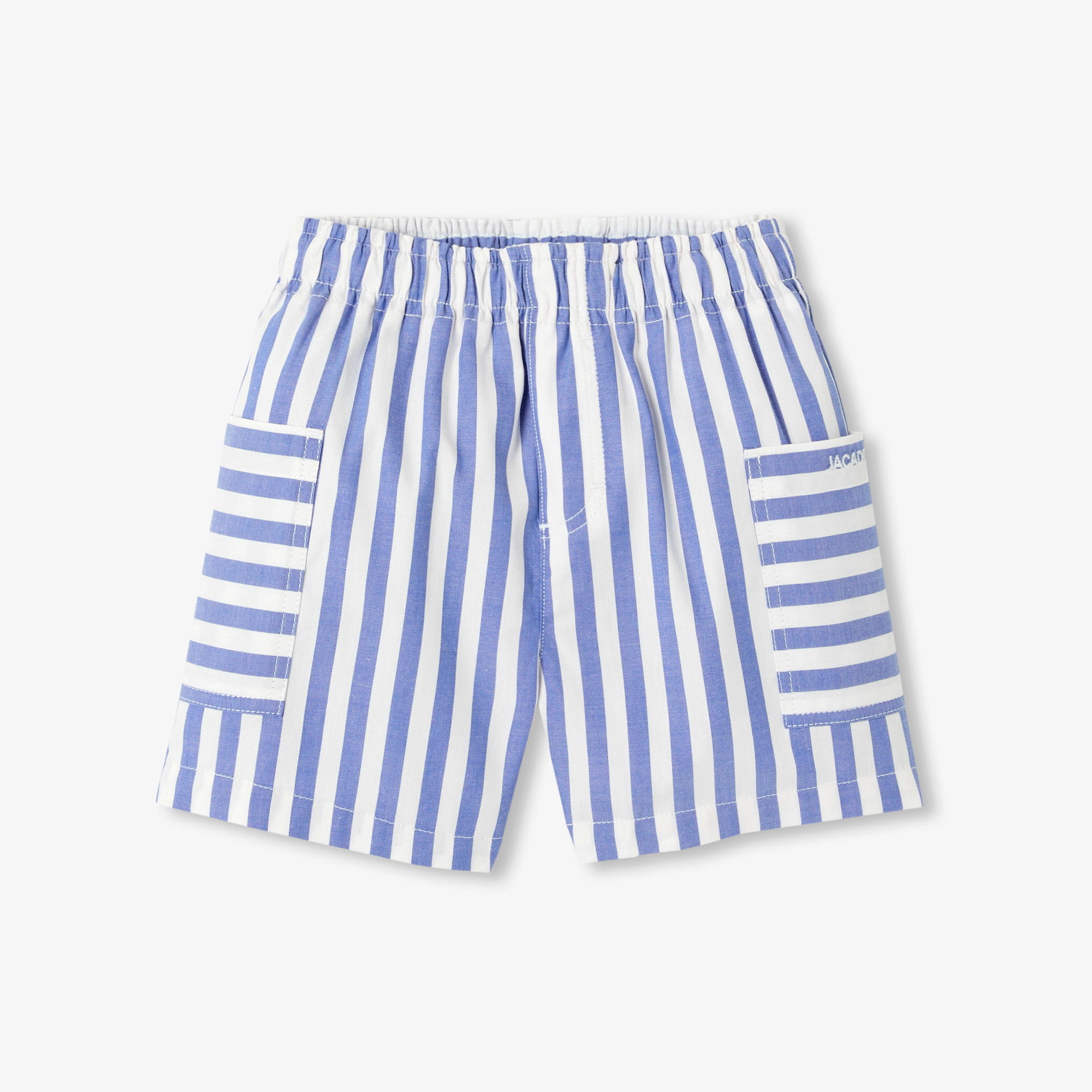 Jacadi - Calções para bebé menino em oxford às riscas - BRANCO/AZUL