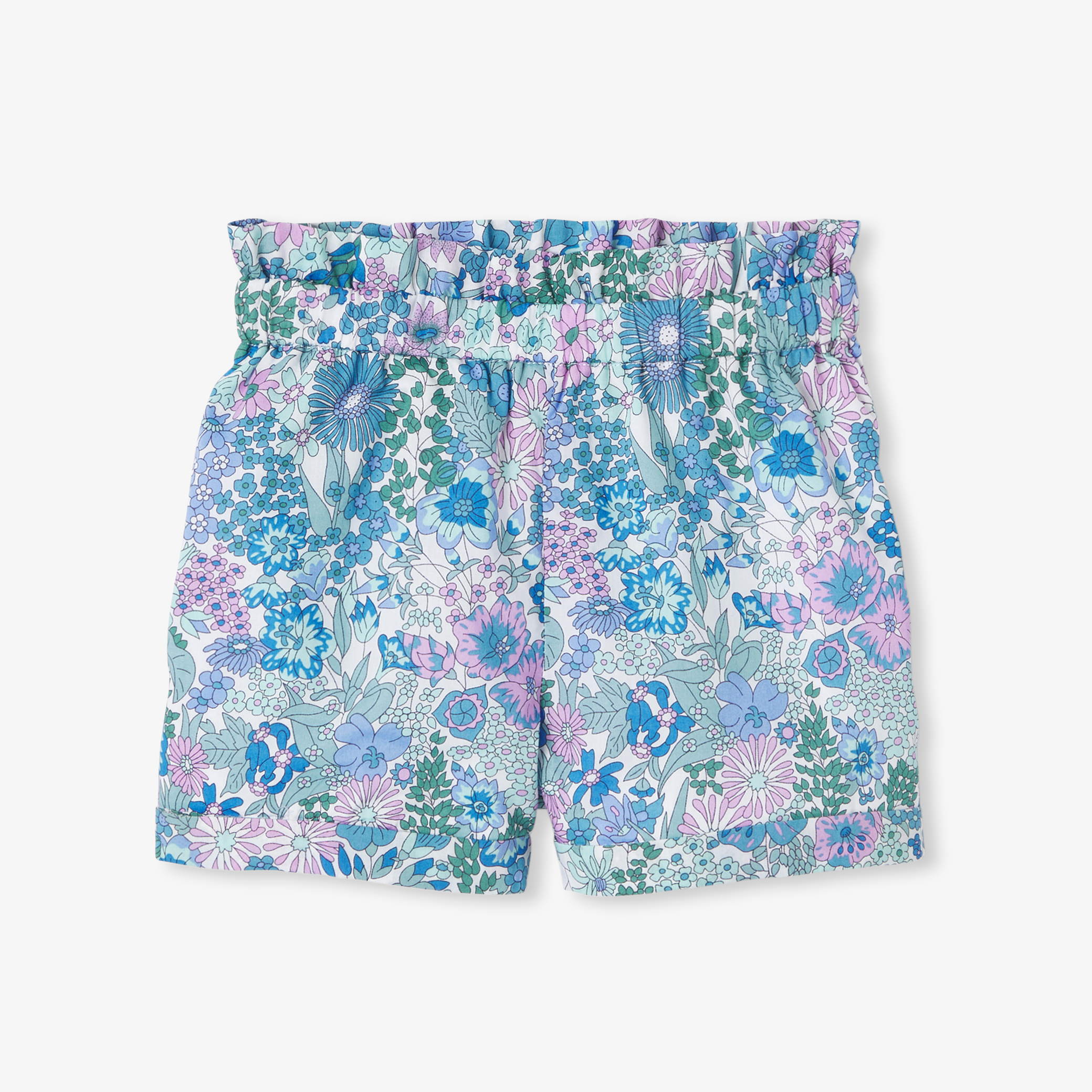 Jacadi - Calções para bebé menina em tecido Liberty - AZUL/MÚLTICO