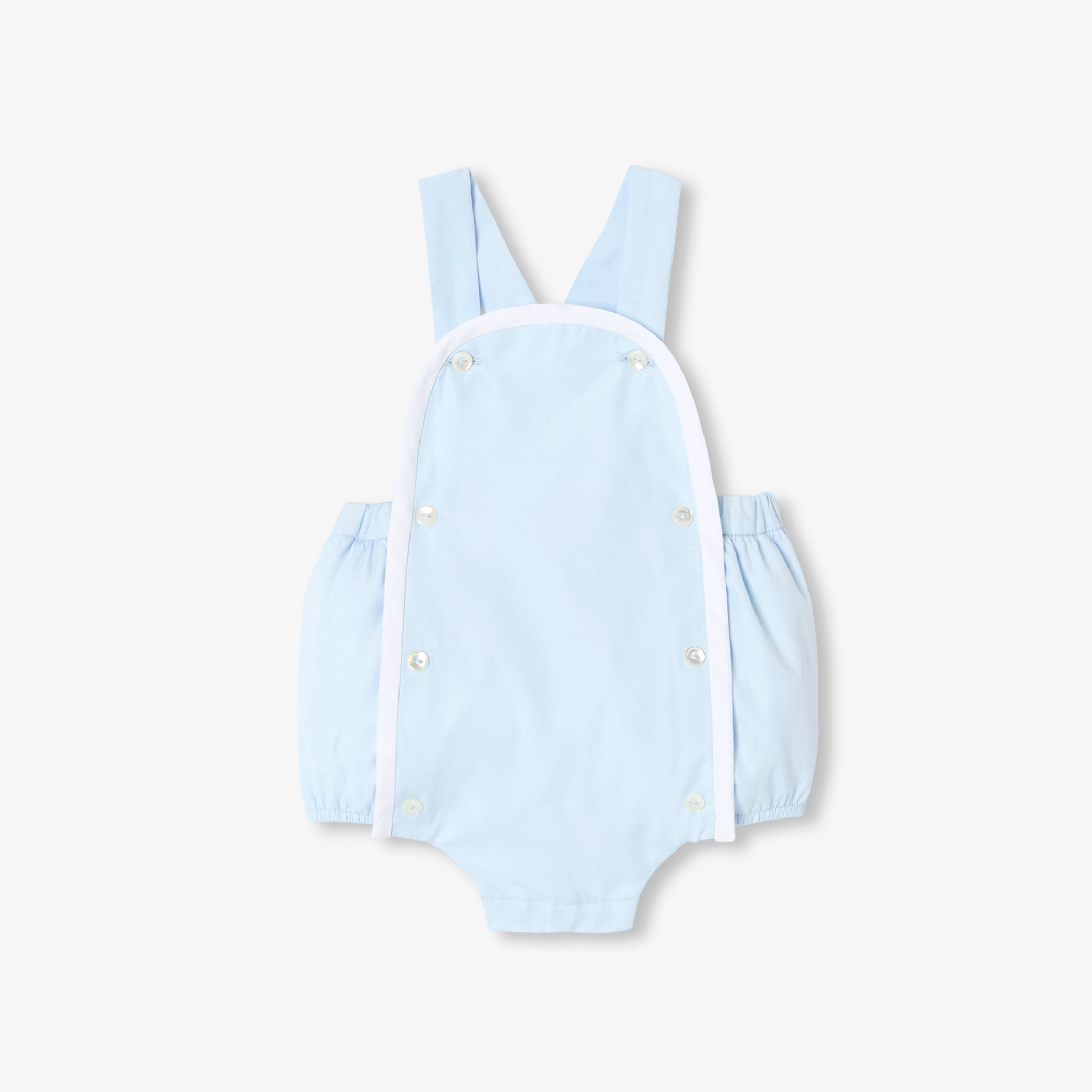 Jacadi - Macacão de popeline para bebé - AZUL/BRANCO - Presente de nascimento ideal