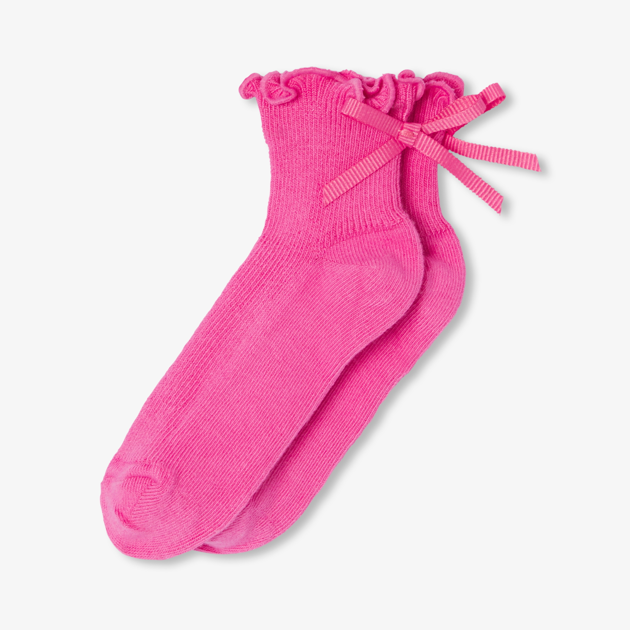Jacadi - Meias para menina com laço pequeno - ROSA BUBBLE