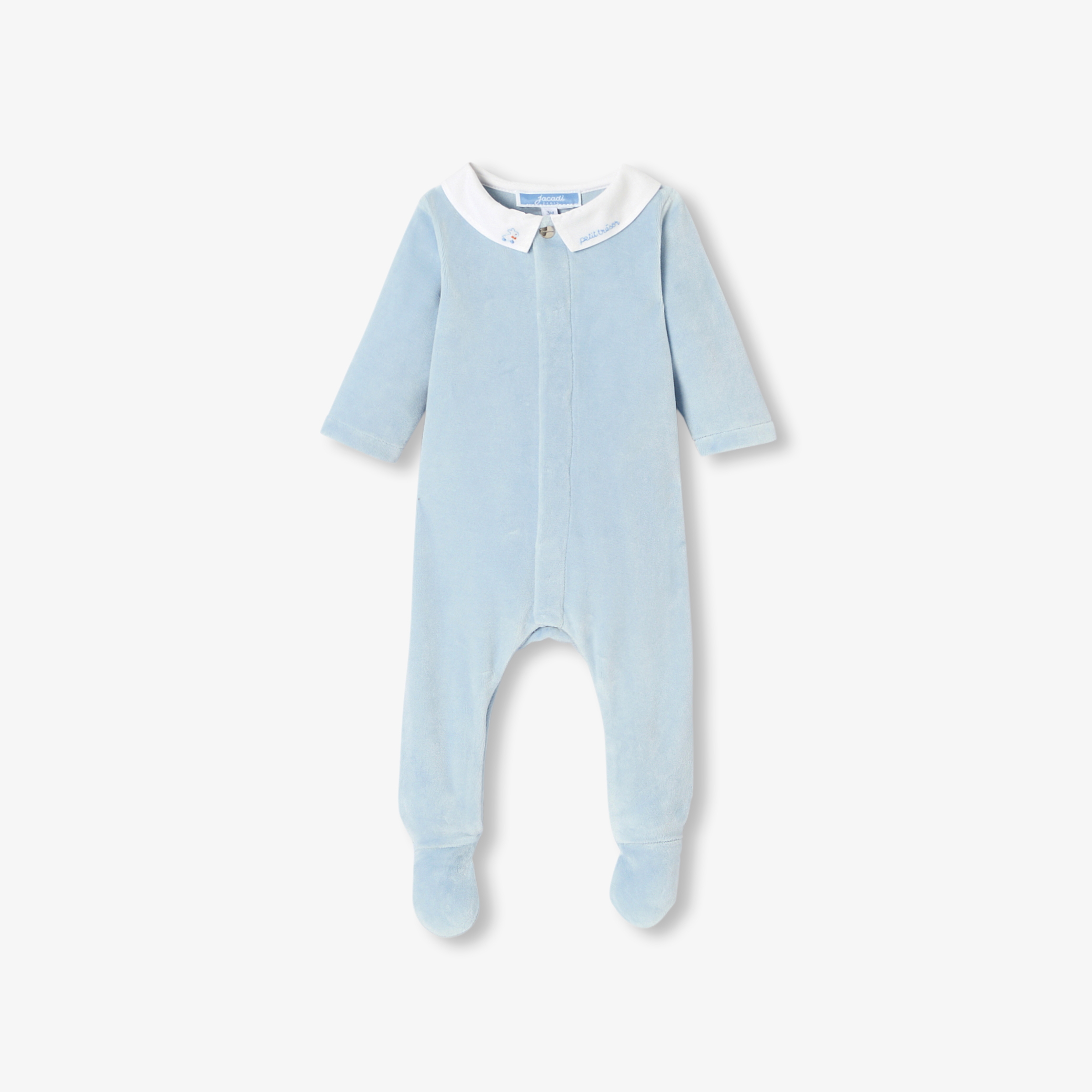 Jacadi - Pijama de bebé menino em veludo - AZUL TOMIL